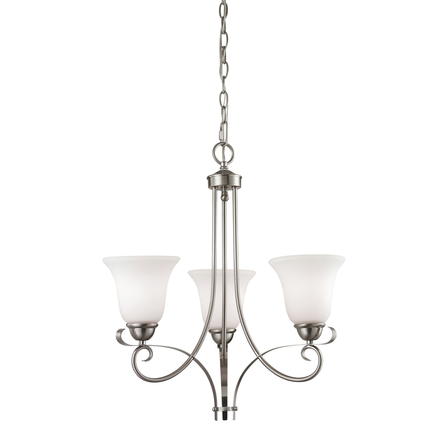 Brighton 20'' Wide 3-Light Chandelier - Brushed Nickel