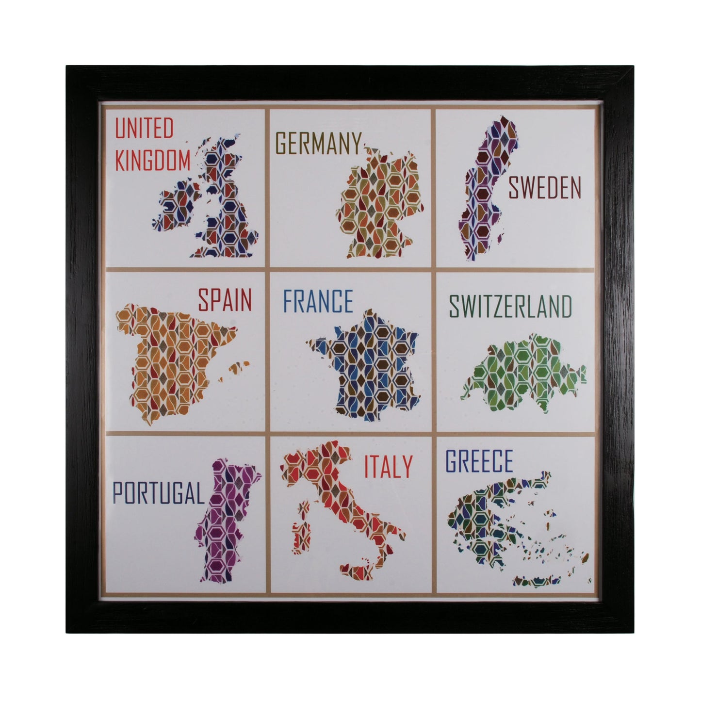 Patch Countries Framed Wall Art