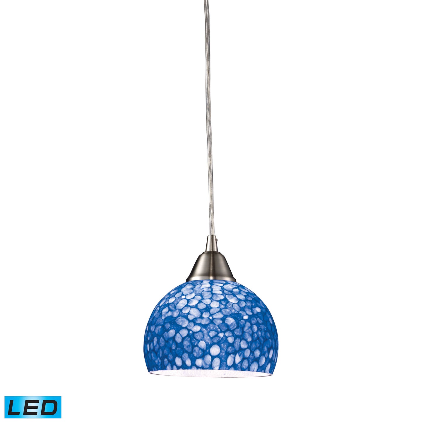 Cira 6'' Wide 1-Light Pendant - Satin Nickel - Includes LED Bulb