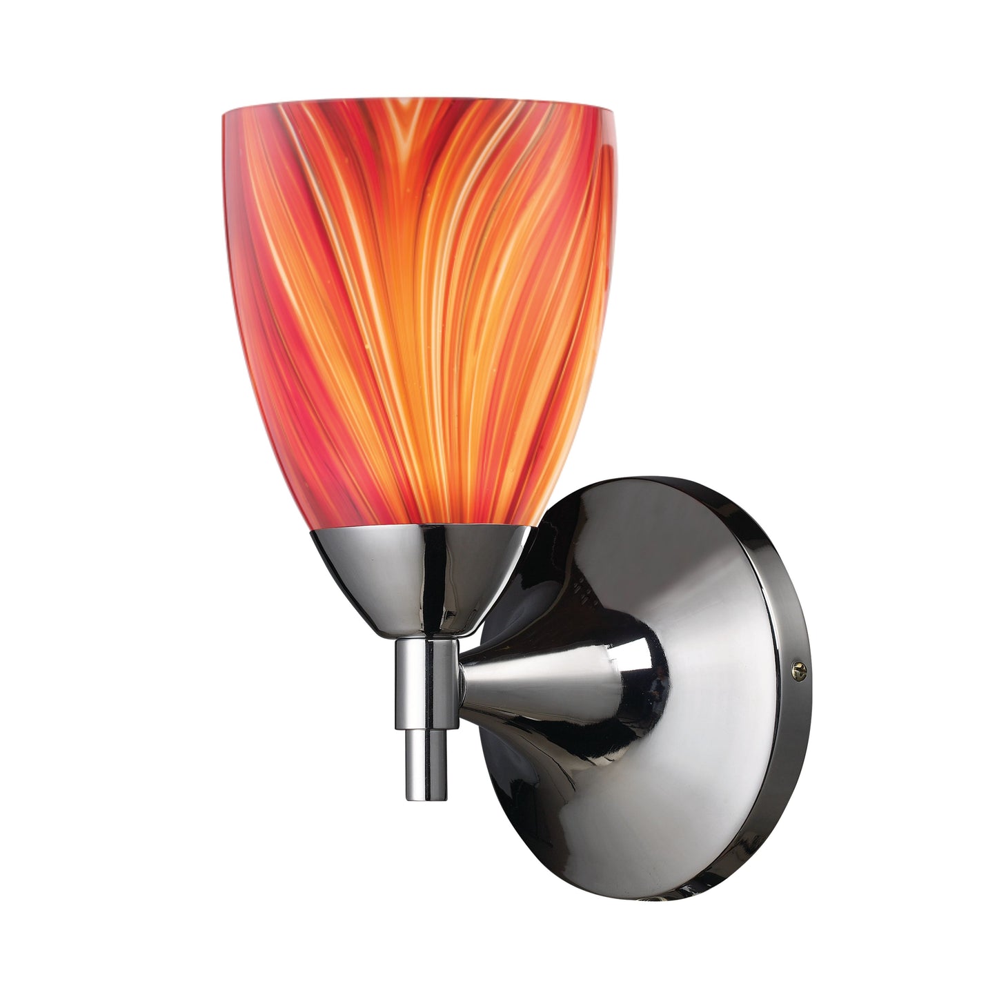 Celina 9'' High 1-Light Wall Lamp - Polished Chrome with Multi-colored Glass