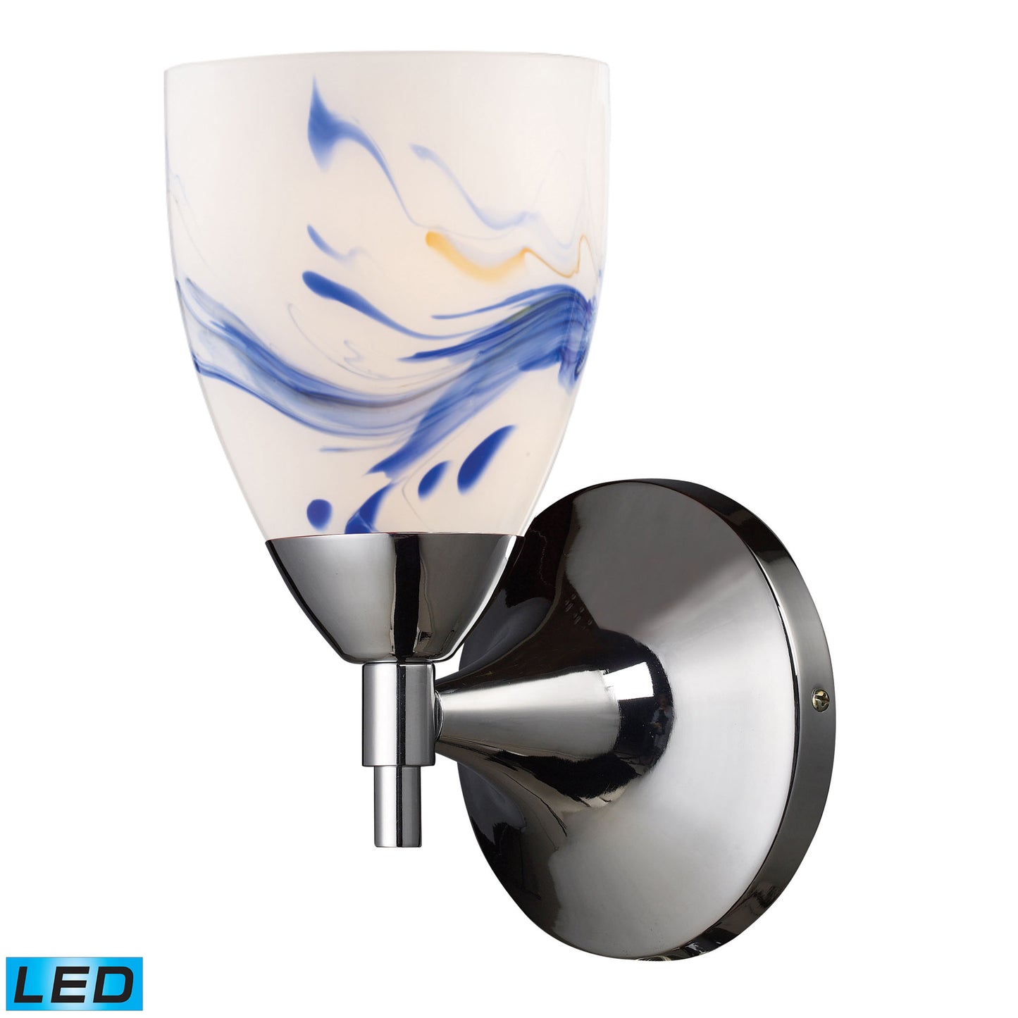 Celina 9'' High 1-Light Sconce - Polished Chrome with Mountain Glass - Includes LED Bulb