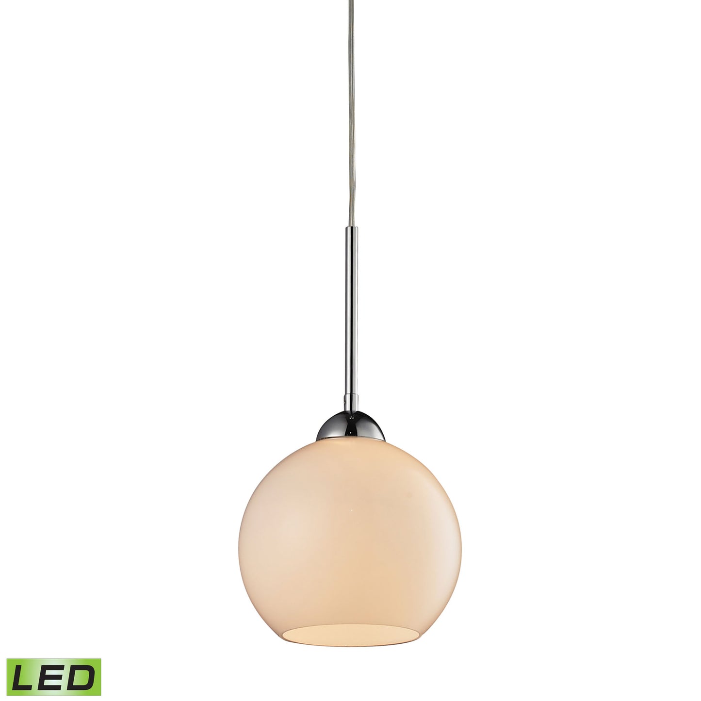 Cassandra 8'' Wide 1-Light Pendant - Polished Chrome - Includes LED Bulb