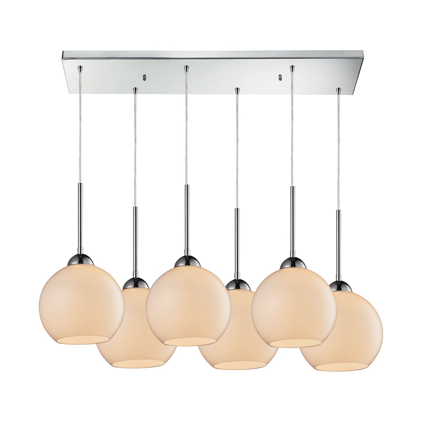 Cassandra 30'' Wide 6-Light Rectangular Pendant - Polished Chrome