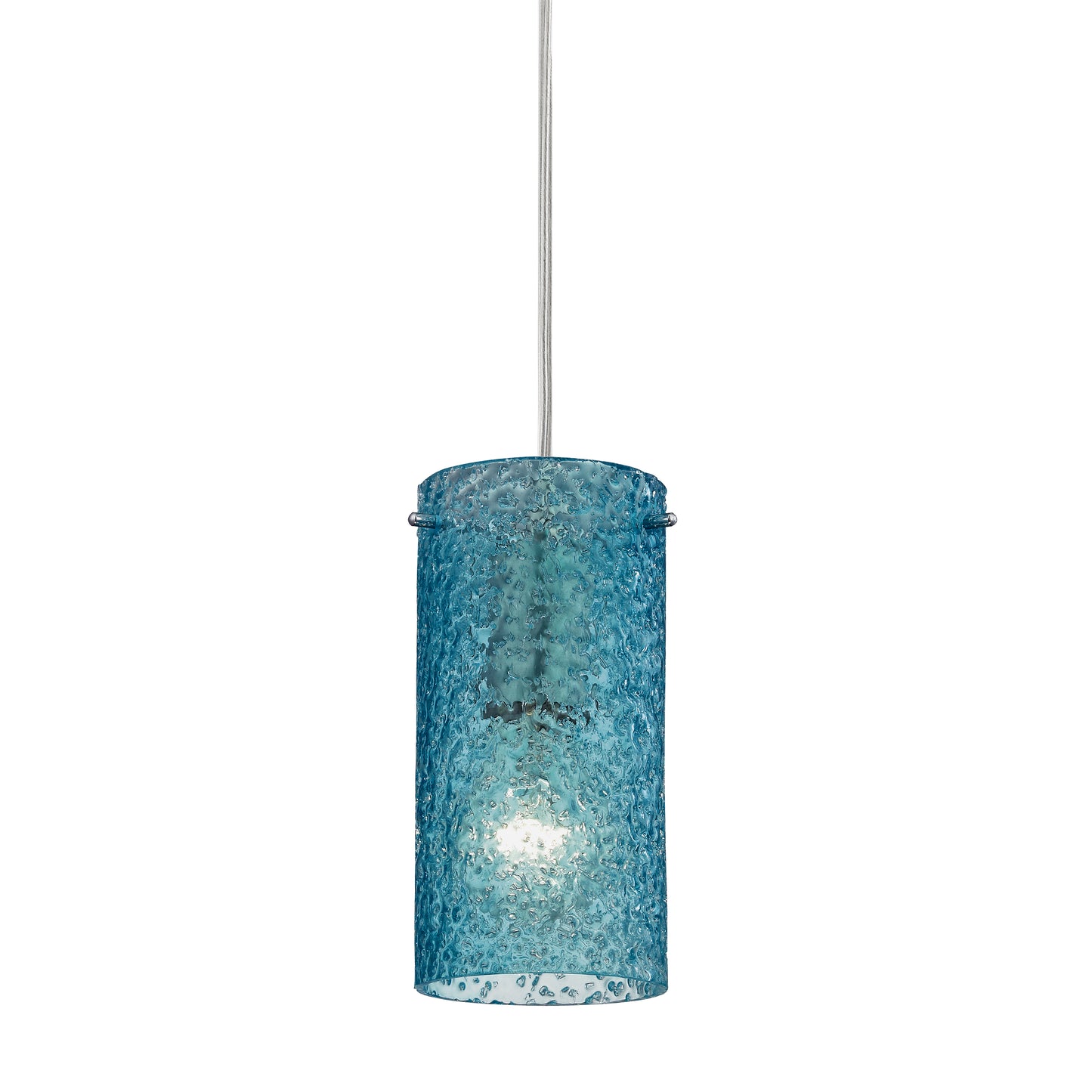 Ice Fragments 5'' Wide 1-Light Pendant - Satin Nickel and Midnight Blue Glass