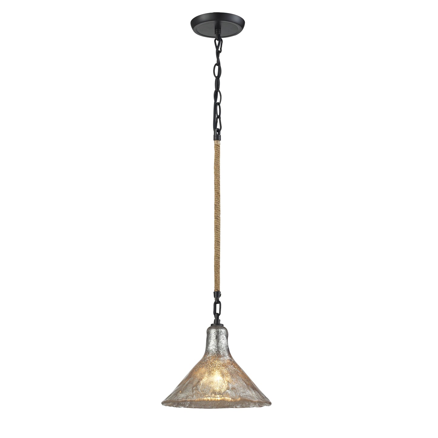 Hand Formed Glass 10'' Wide 1-Light Mini Pendant - Oil Rubbed Bronze