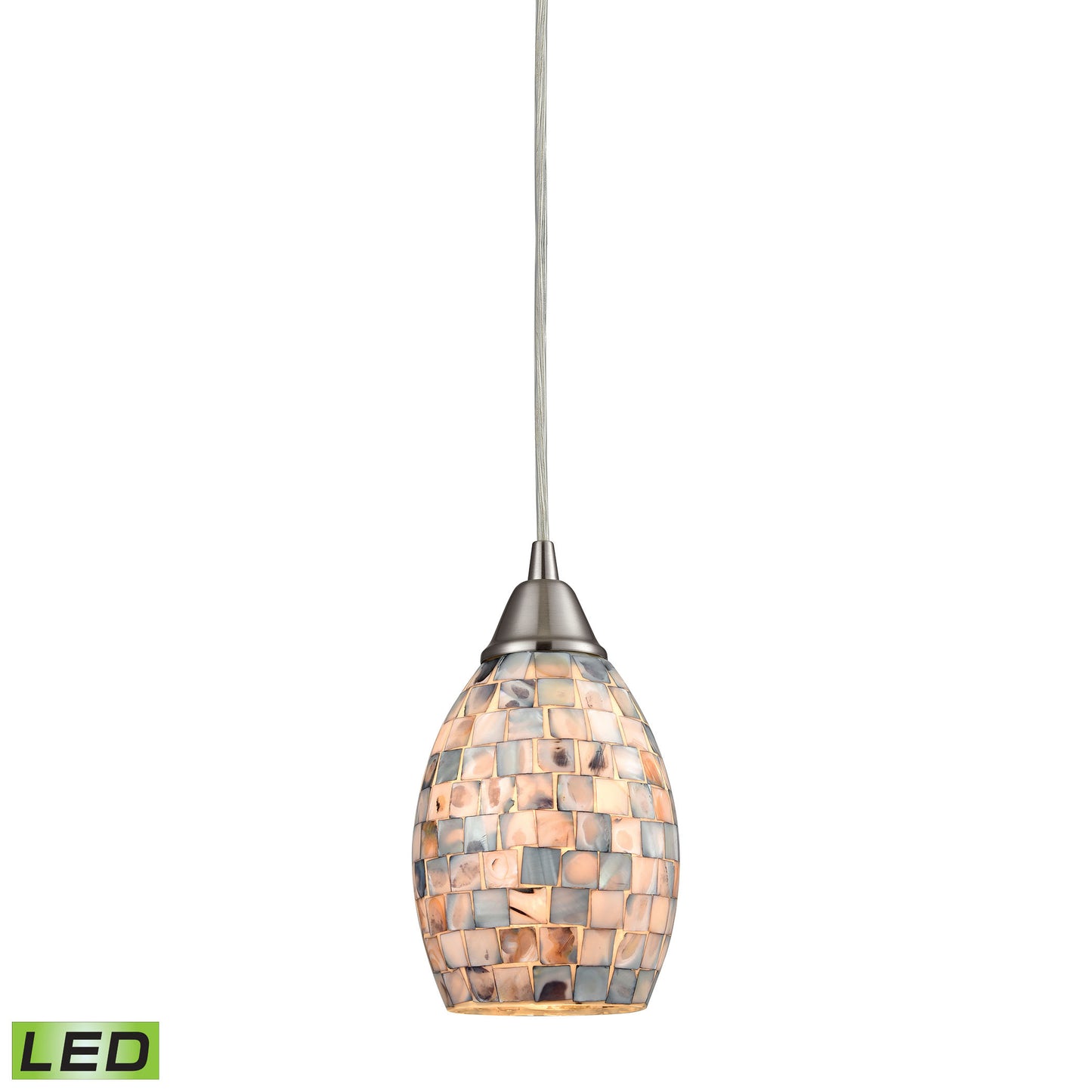 Capri 5'' Wide 1-Light Pendant - Satin Nickel - Includes LED Bulb