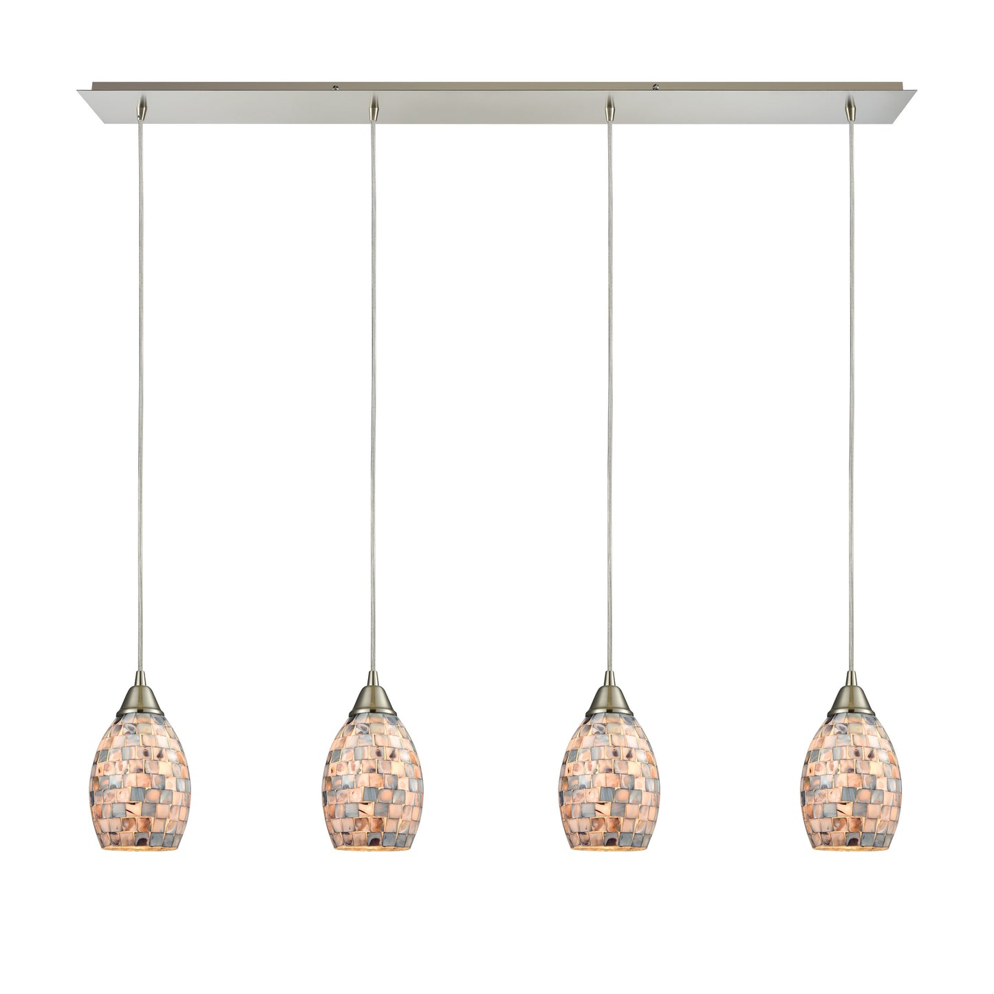Capri 46'' Wide 4-Light Linear Pendant - Satin Nickel
