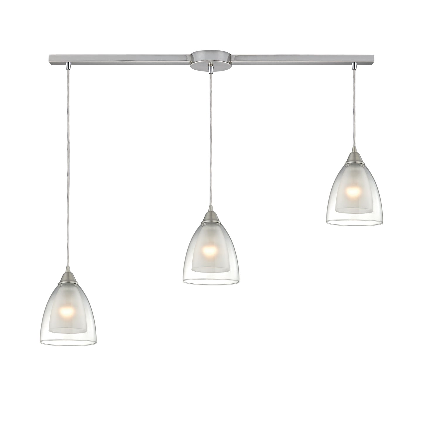 Layers 36'' Wide 3-Light Slim Linear Pendant - Satin Nickel