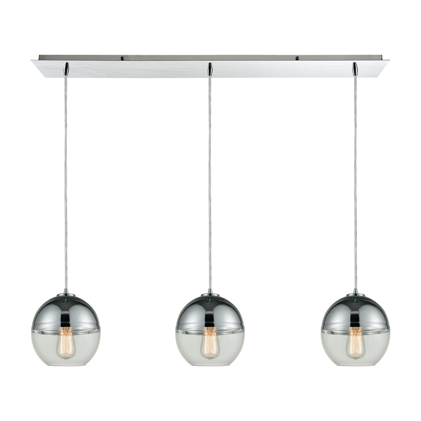 Revelo 36'' Wide 3-Light Linear Pendant - Polished Chrome