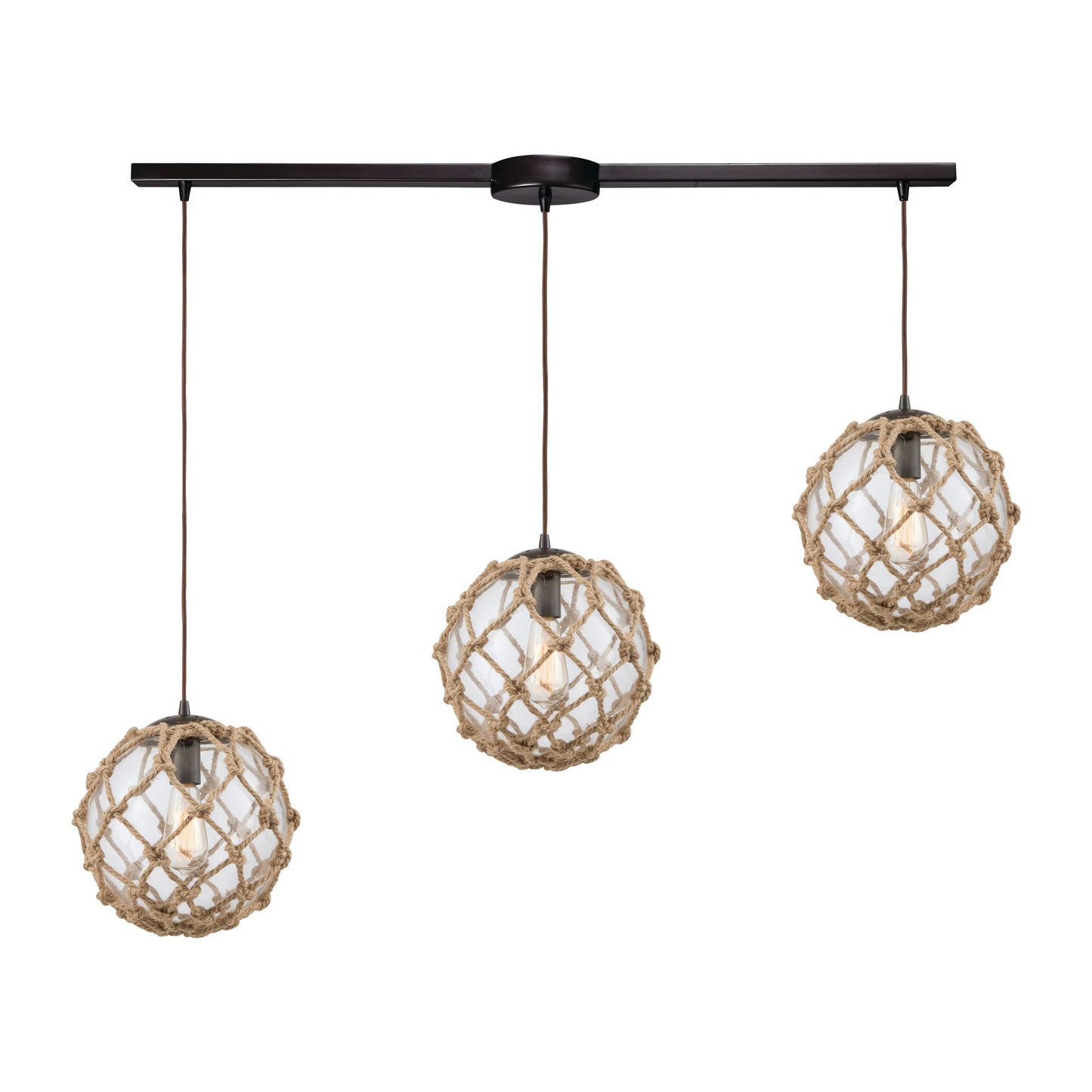Coastal Inlet 38'' Wide 3-Light Slim Linear Pendant - Oil Rubbed Bronze