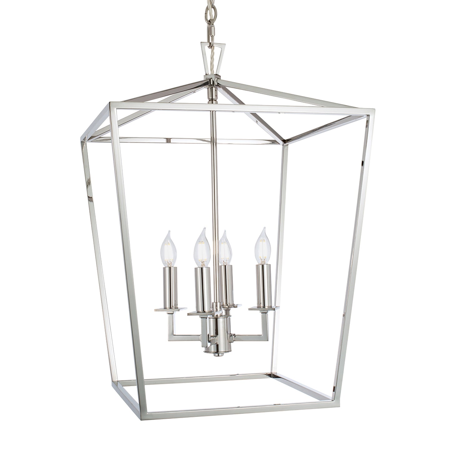 Cage 18'' Wide 4-Light Pendant - Polished Nickel