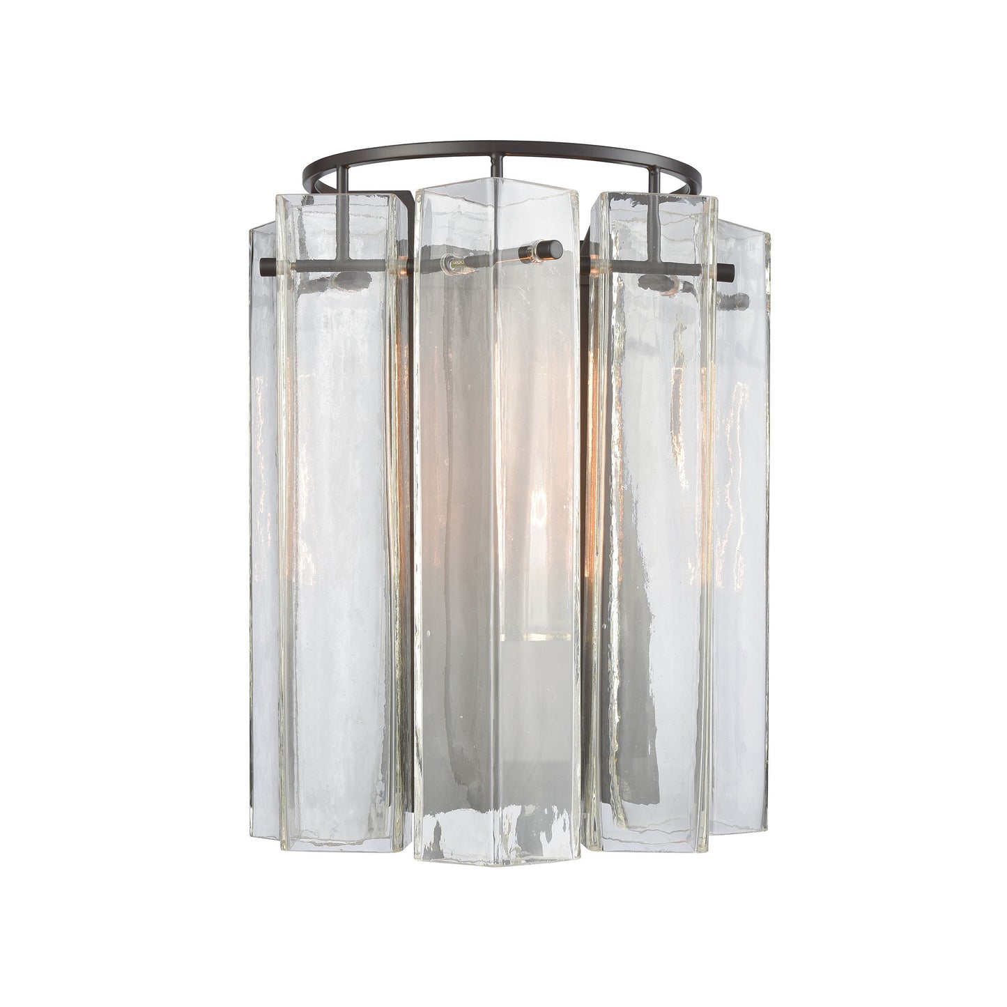 Cubic Glass 12'' High 1-Light Sconce - Oil Rubbed Bronze