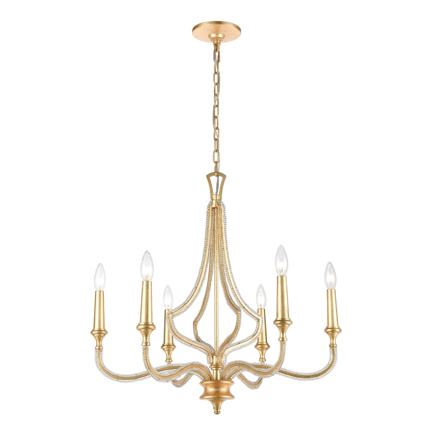 La Rochelle 26'' Wide 6-Light Chandelier - Parisian Gold Leaf