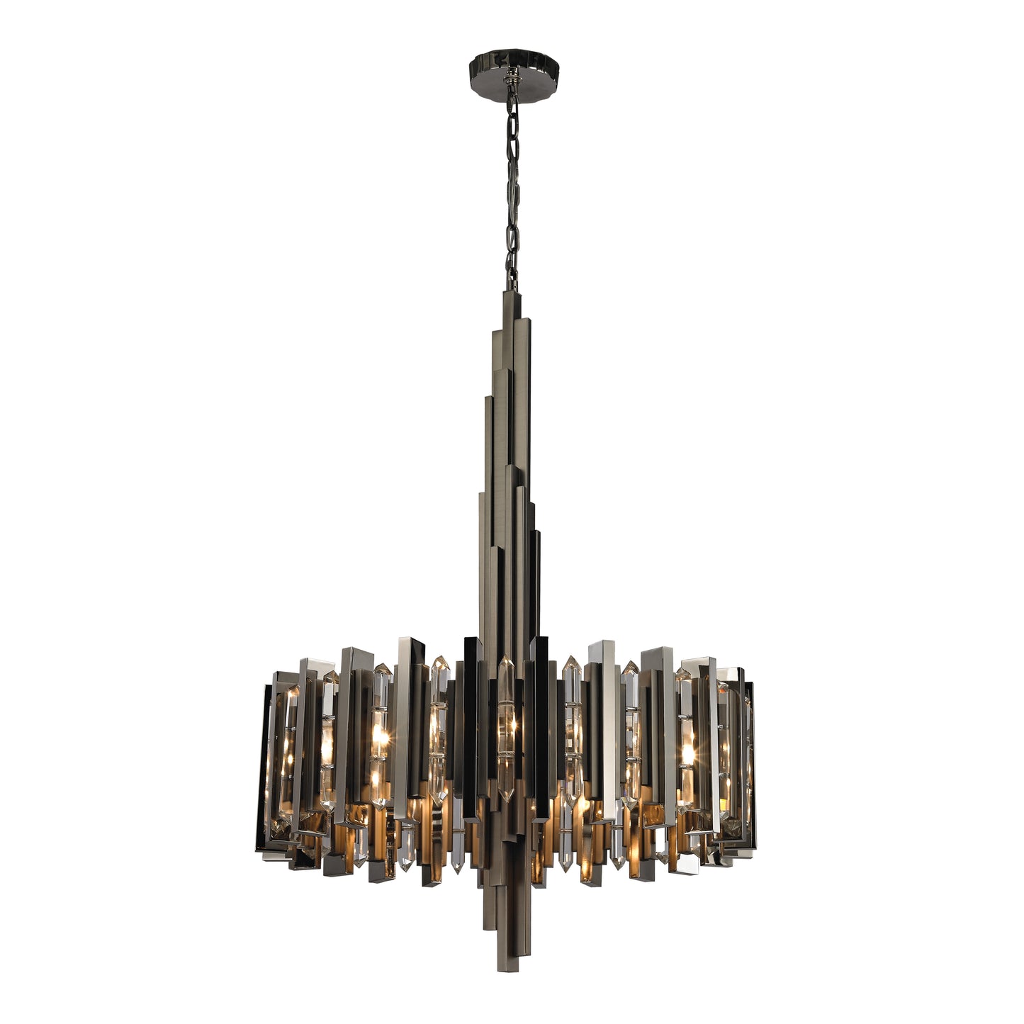 Industrialist 30'' Wide 8-Light Chandelier - Matte Black Nickel