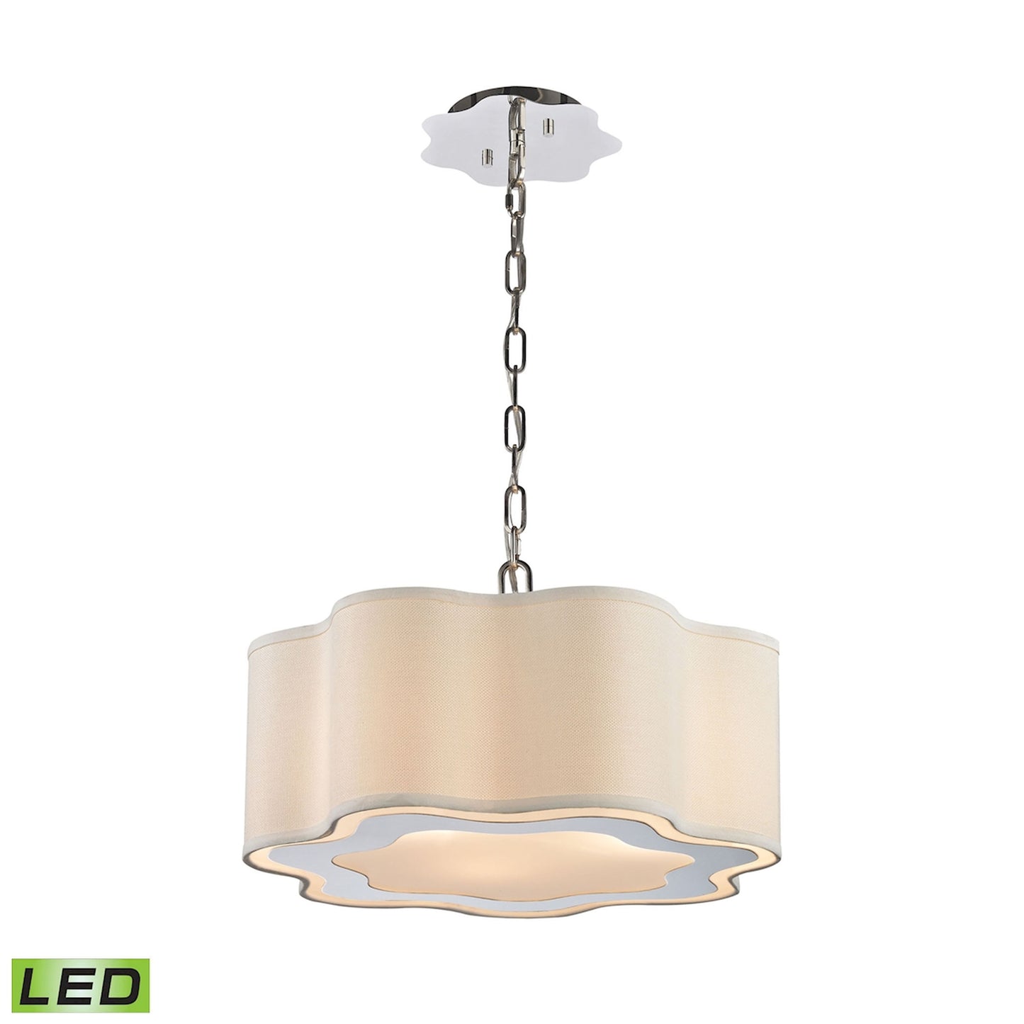 Villoy 18'' Wide 3-Light Chandelier - Polished Nickel - Includes LED Bulb