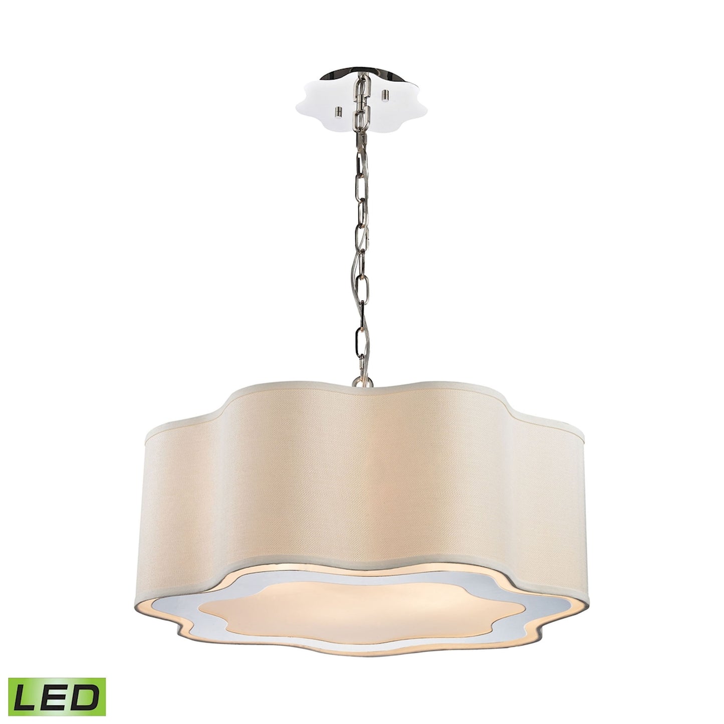 Villoy 24'' Wide 6-Light Chandelier - Polished Nickel - Includes LED Bulb