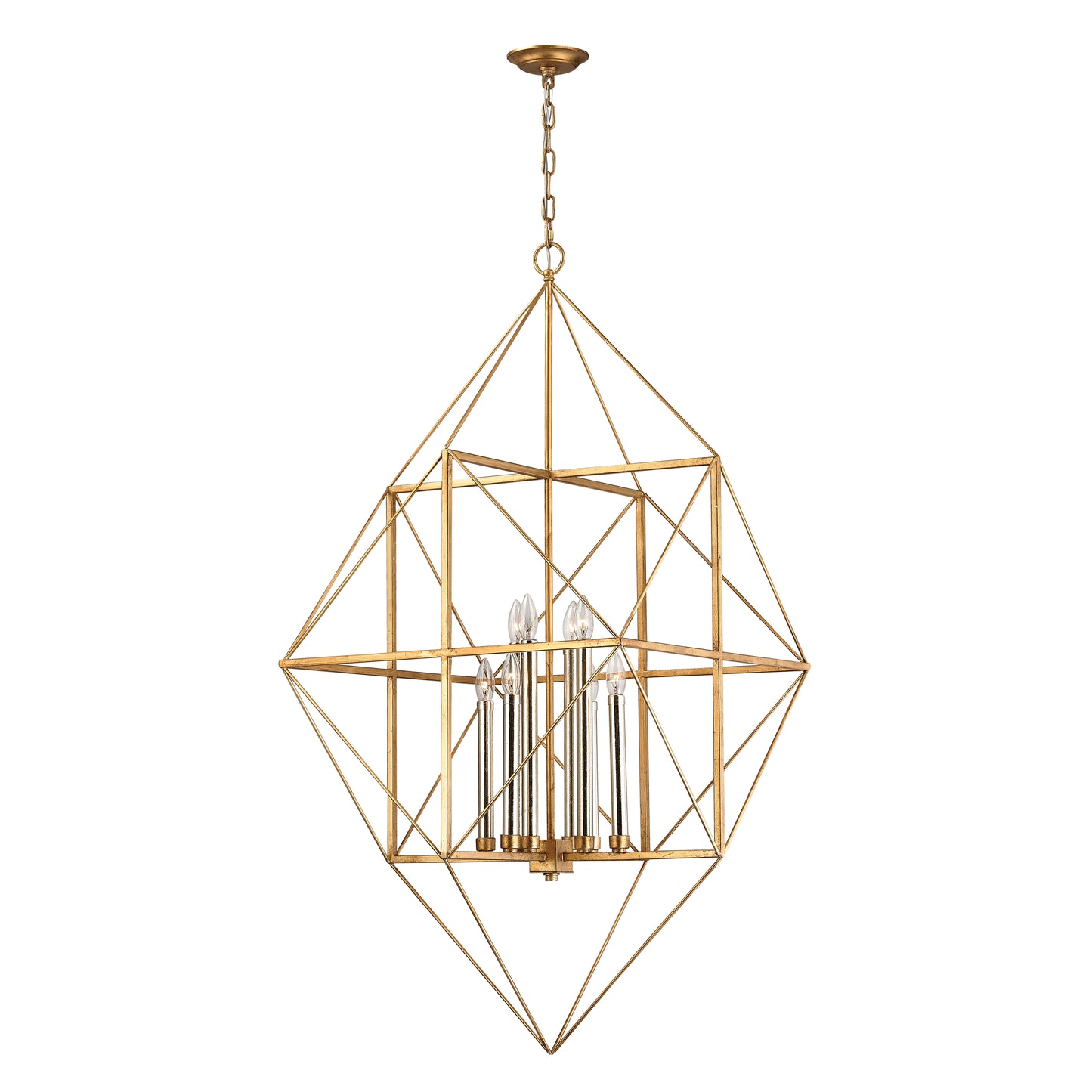 Connexions 24'' Wide 8-Light Chandelier - Gold Leaf