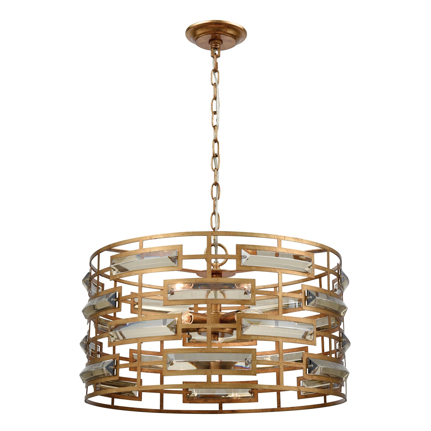 Metro 22'' Wide 5-Light Chandelier - Gold Leaf