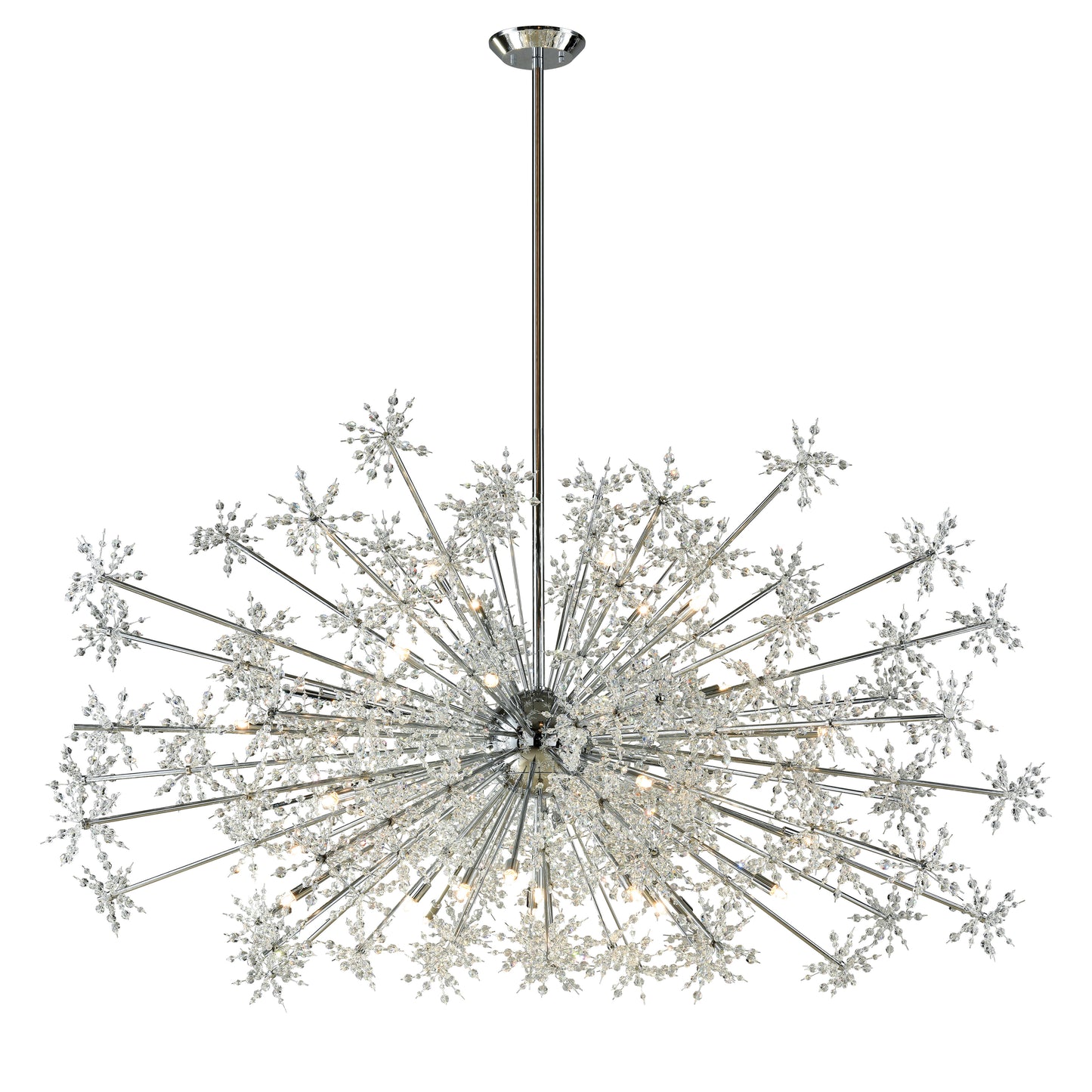 Snowburst 72'' Wide 30-Light Chandelier - Polished Chrome