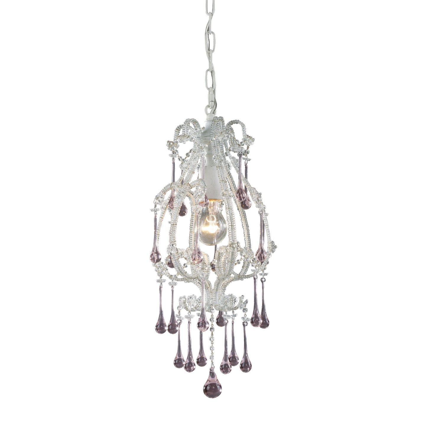 Opulence 8'' Wide 1-Light Mini Pendant - Antique White