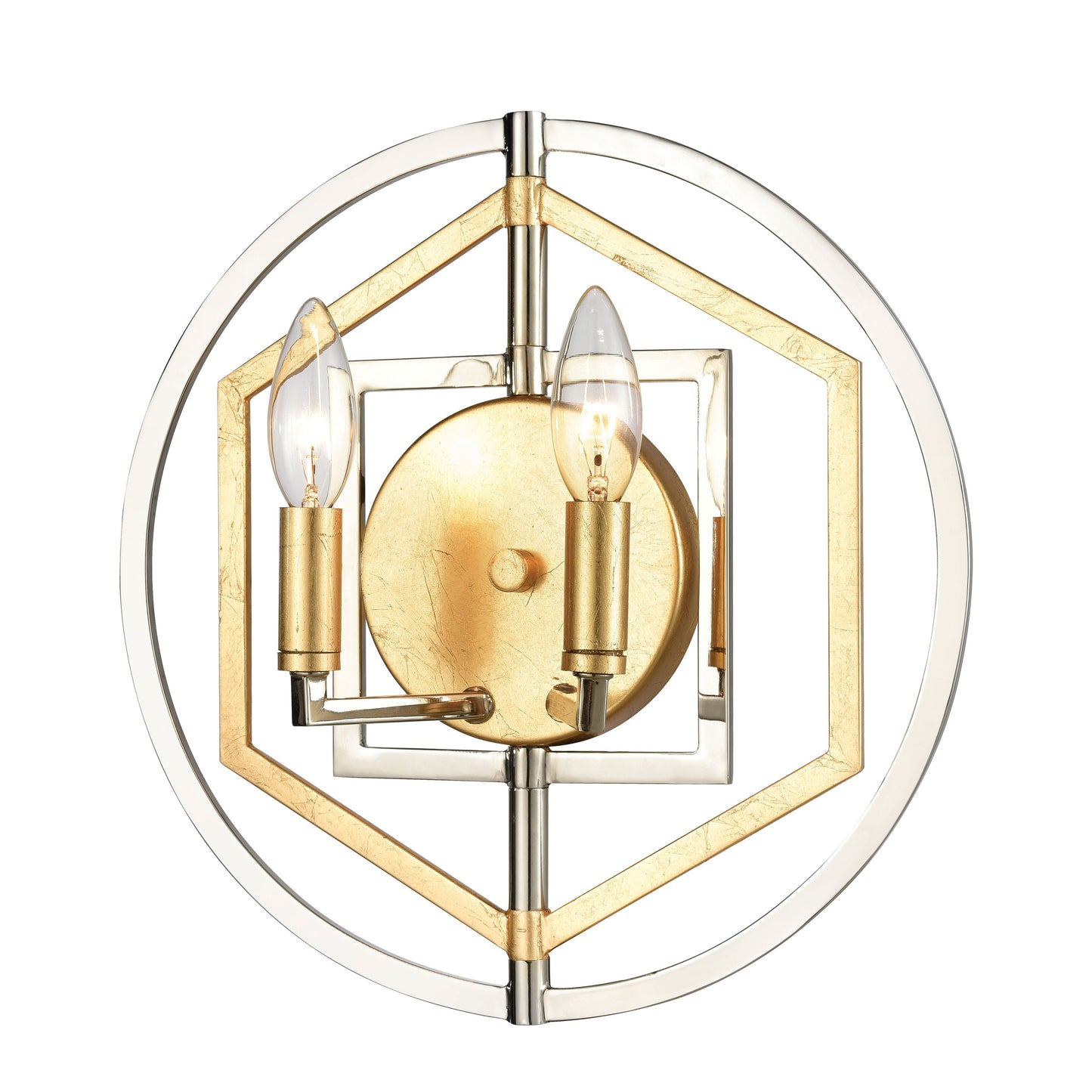 Geosphere 13'' High 2-Light Sconce - Polished Nickel