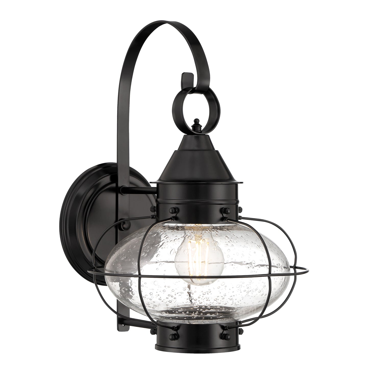 Cottage Onion 15.75'' High 1-Light Outdoor Sconce - Black