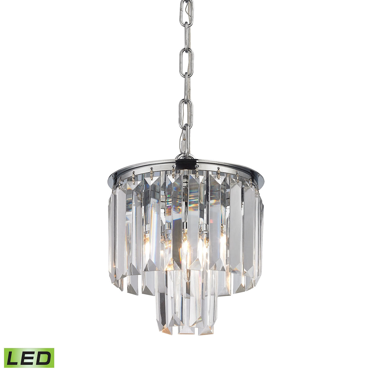 Palacial 8'' Wide 1-Light Mini Pendant - Polished Chrome - Includes LED Bulb