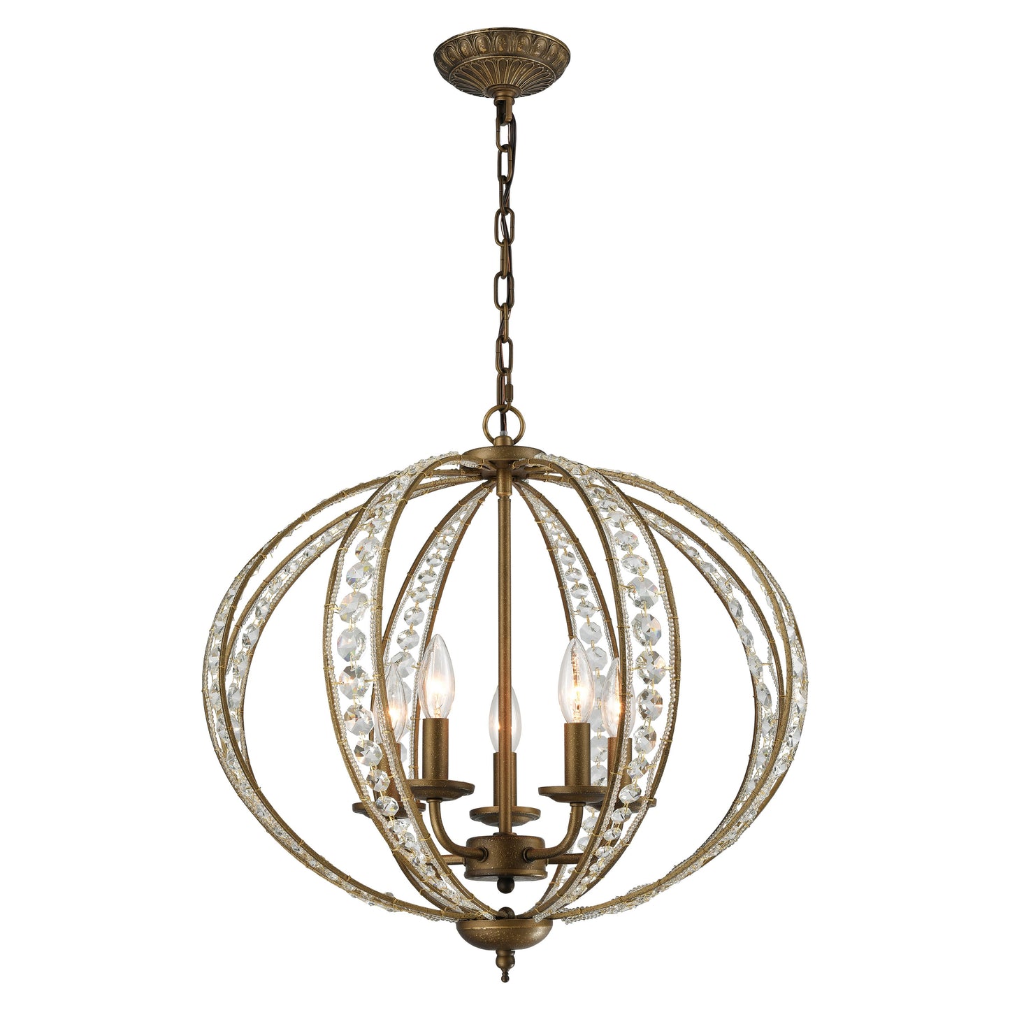 Elizabethan 21'' Wide 5-Light Chandelier - Dark Bronze