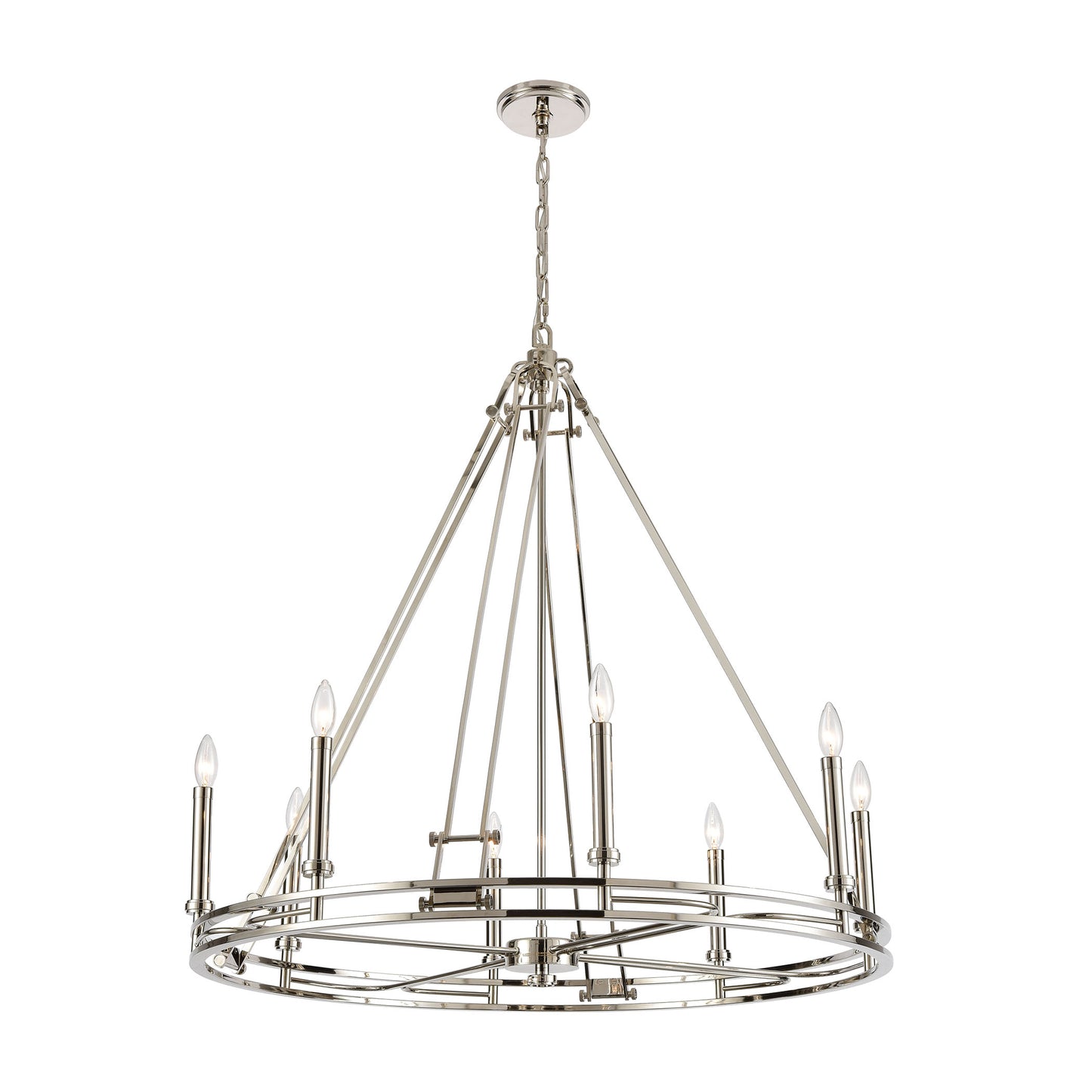 Bergamo 36'' Wide 8-Light Chandelier - Polished Nickel