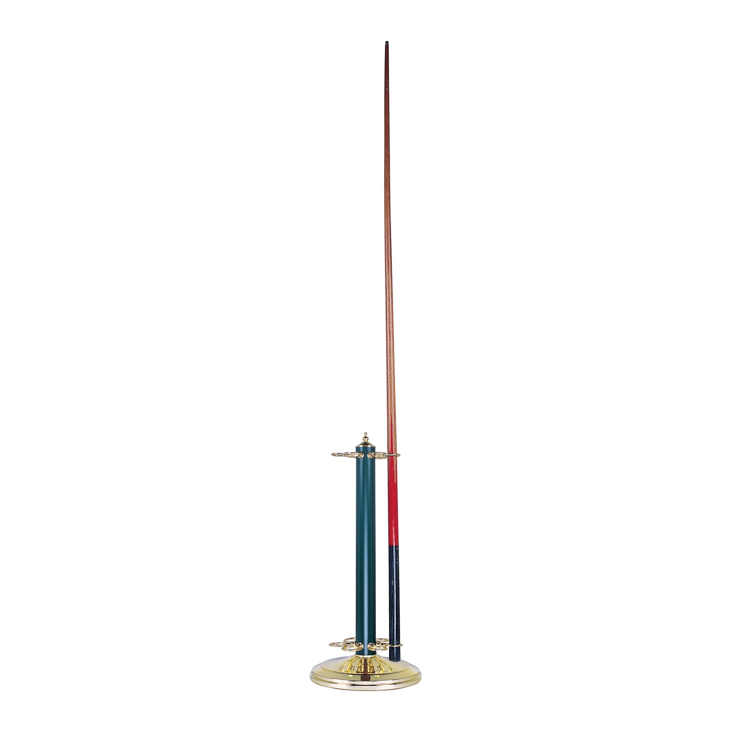 Casual Traditions Cue Stand - Polished Brass and Green