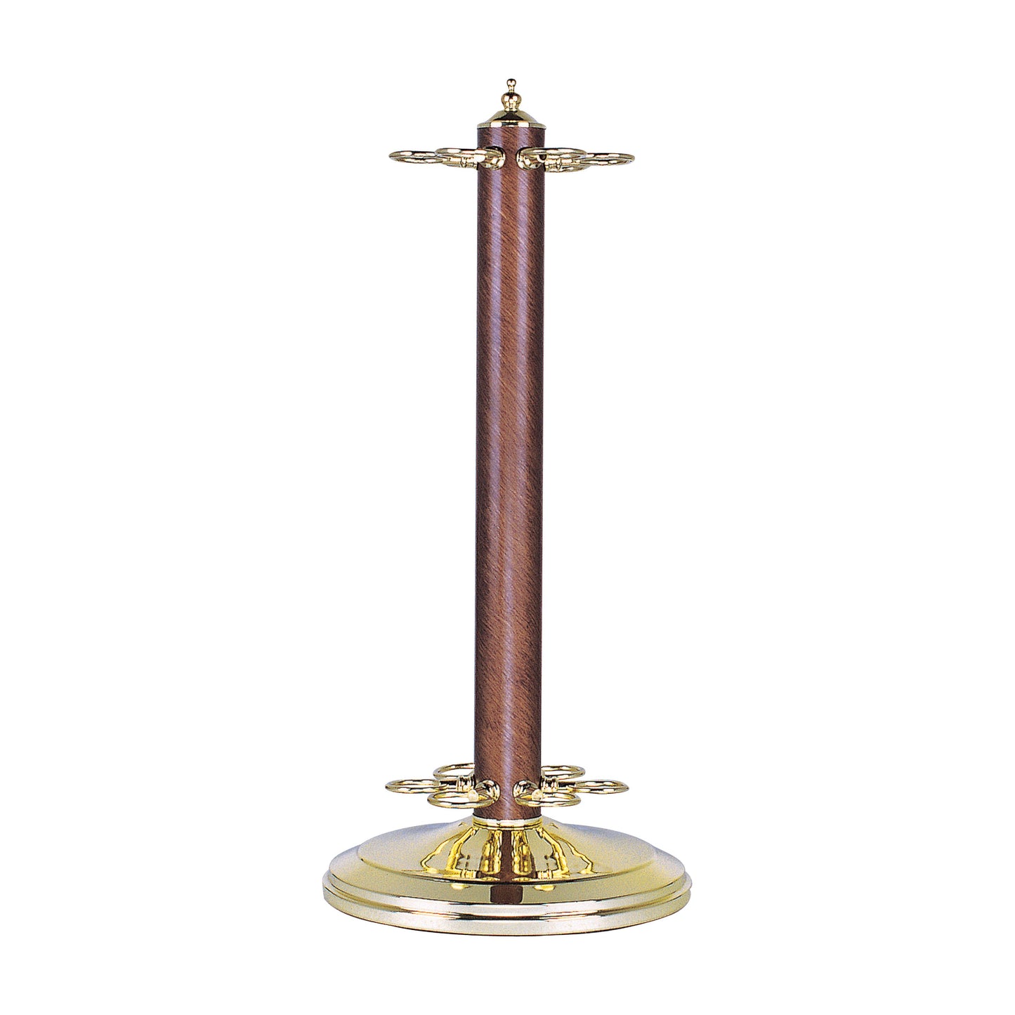 Casual Traditions Cue Stand - Polished Brass and Red