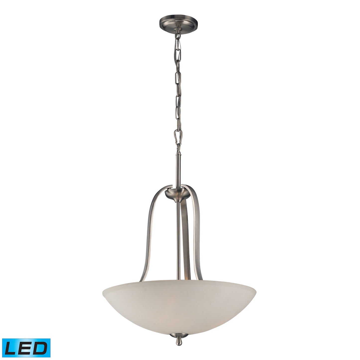 Mayfield 19'' Wide 3-Light Pendant - Brushed Nickel - Includes LED Bulbs