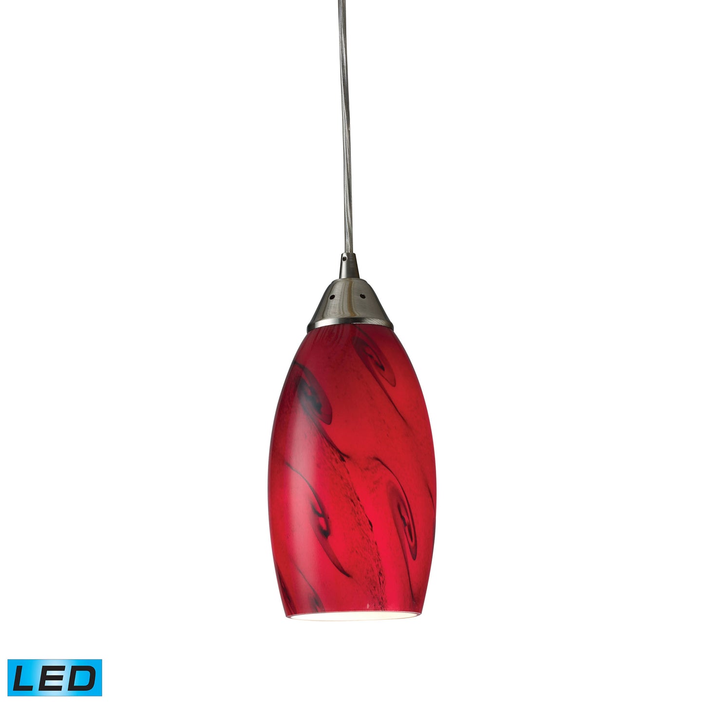 Galaxy 5'' Wide 1-Light Pendant - Satin Nickel - Includes LED Bulb