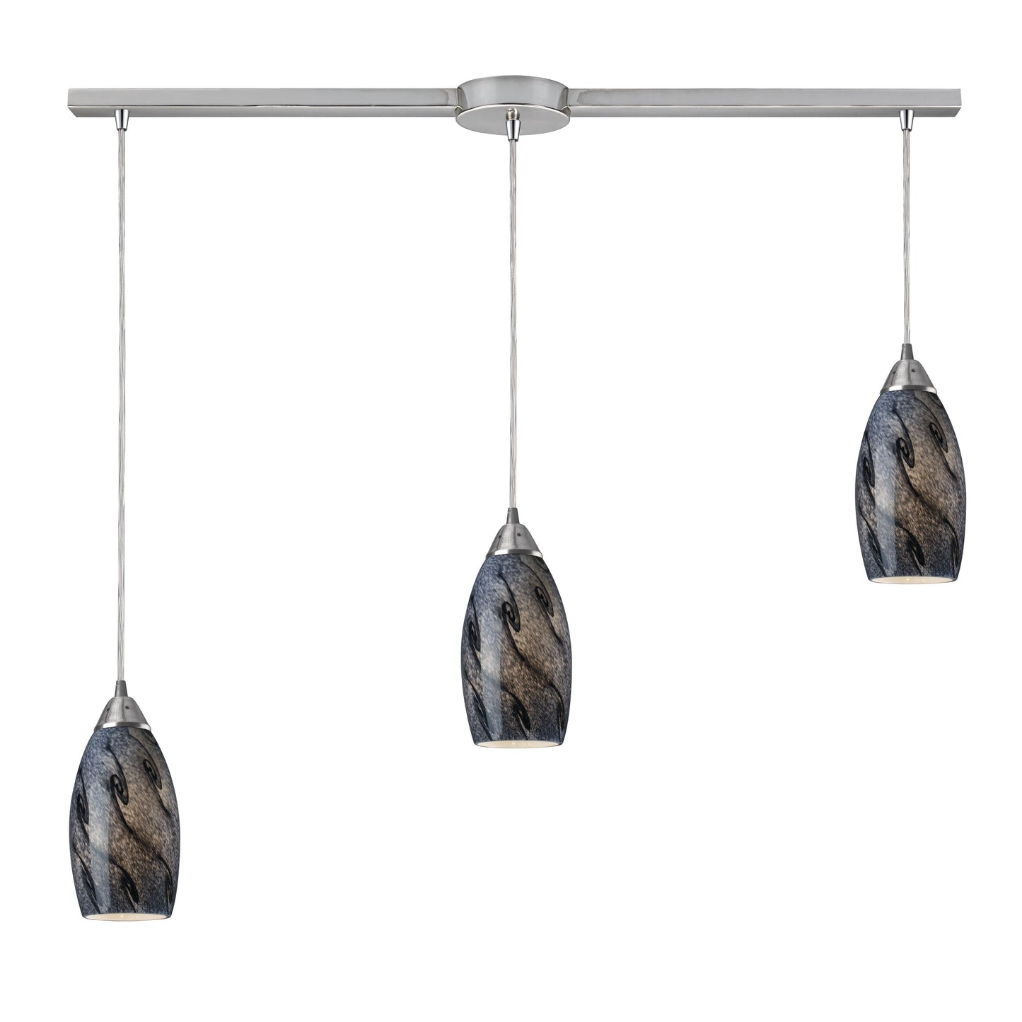 Galaxy 36'' Wide 3-Light Slim Linear Pendant - Satin Nickel