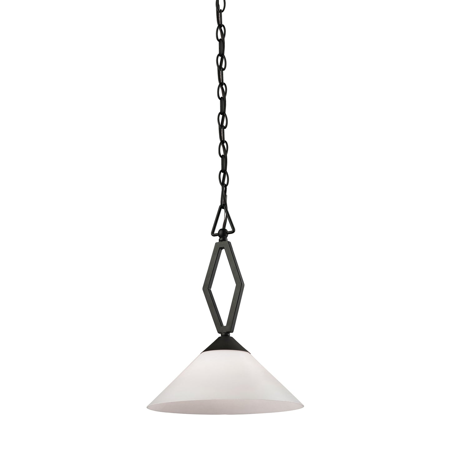 Tribecca 12'' Wide 1-Light Mini Pendant - Oil Rubbed Bronze with White Glass