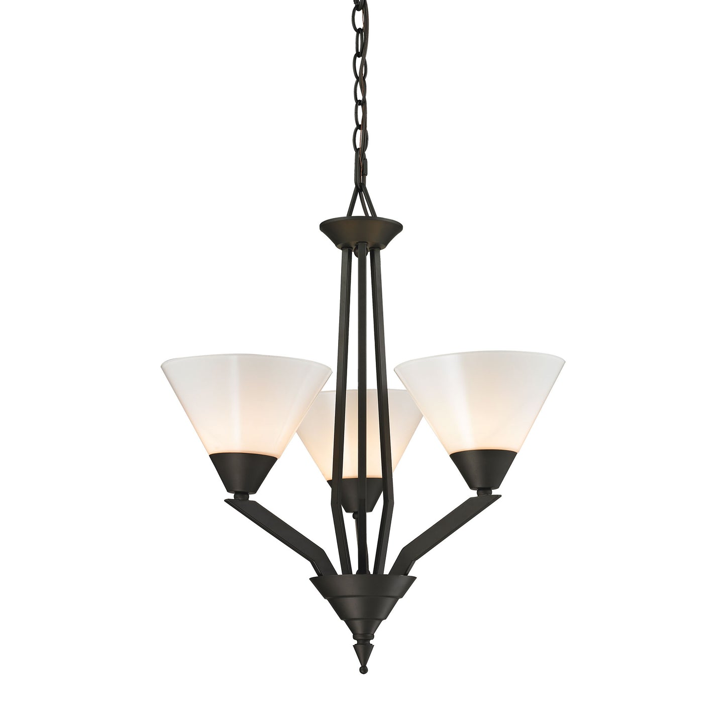 Tribecca 21'' Wide 3-Light Chandelier - Oil Rubbed Bronze with White Glass