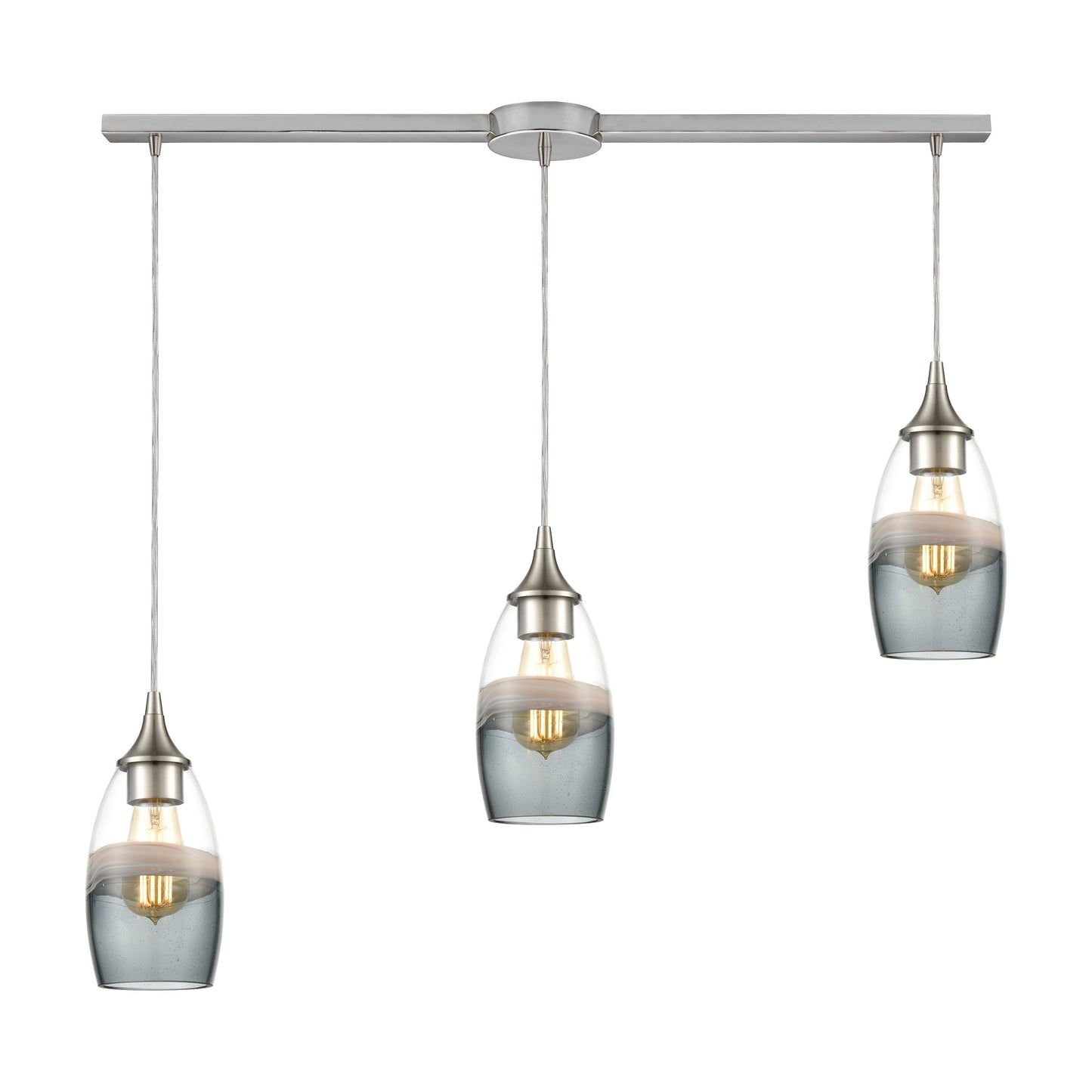 Sutter Creek 36'' Wide 3-Light Slim Linear Pendant - Satin Nickel