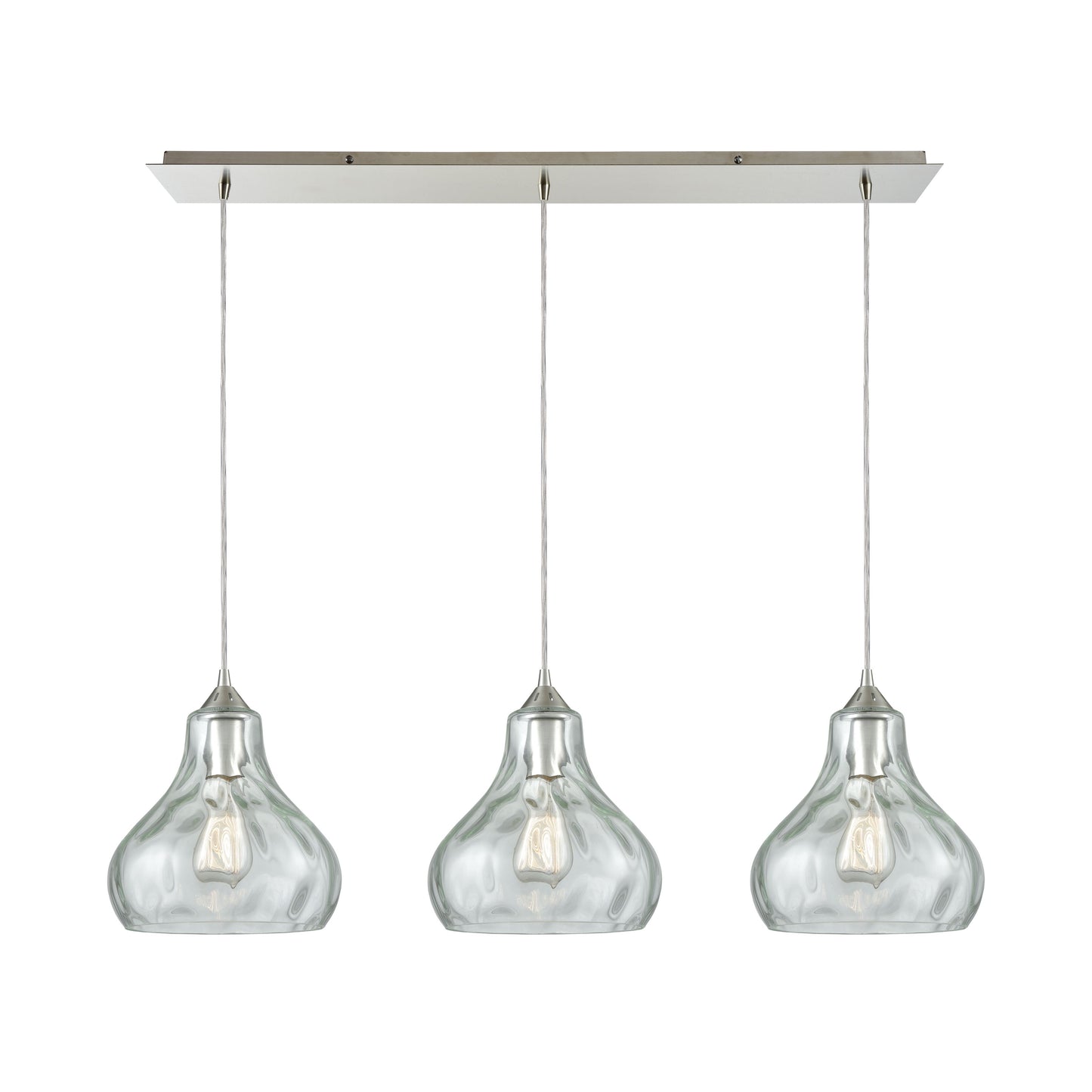 Belmont 36'' Wide 3-Light Linear Pendant - Satin Nickel