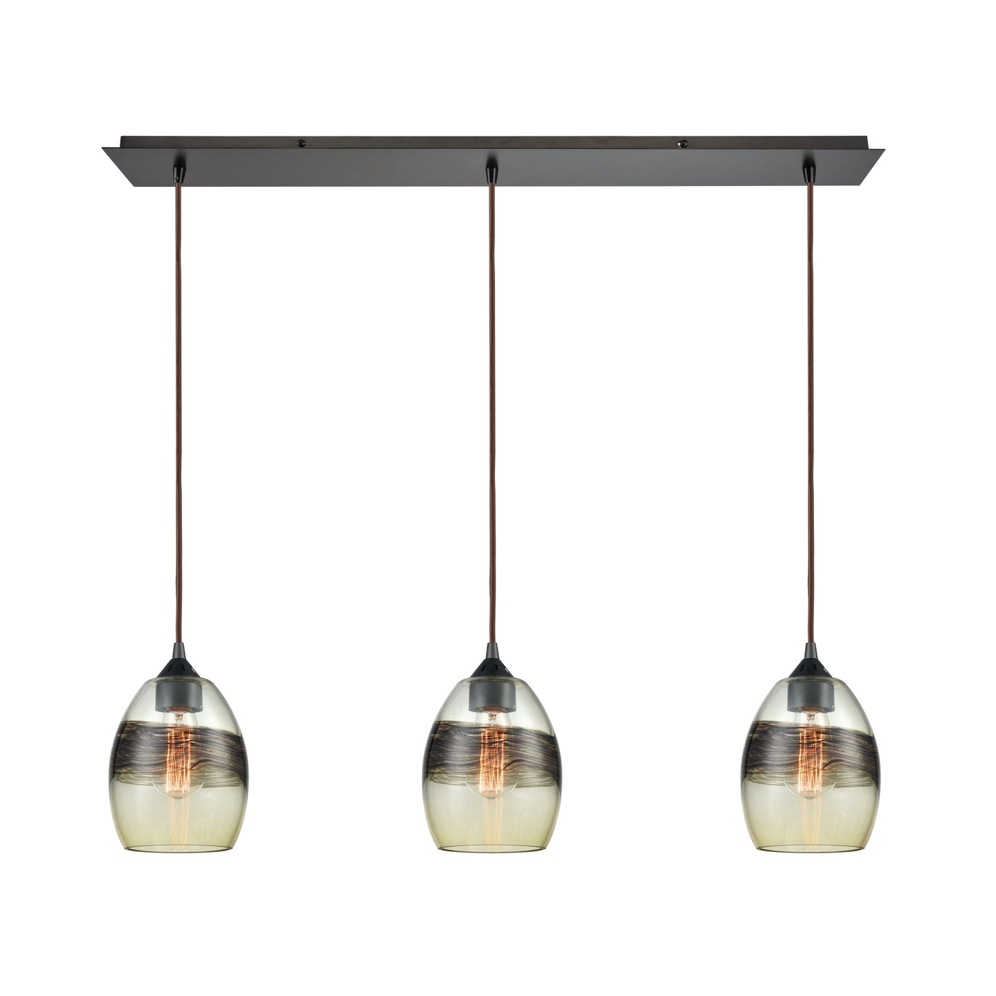 Whisp 36'' Wide 3-Light Linear Pendant - Oil Rubbed Bronze