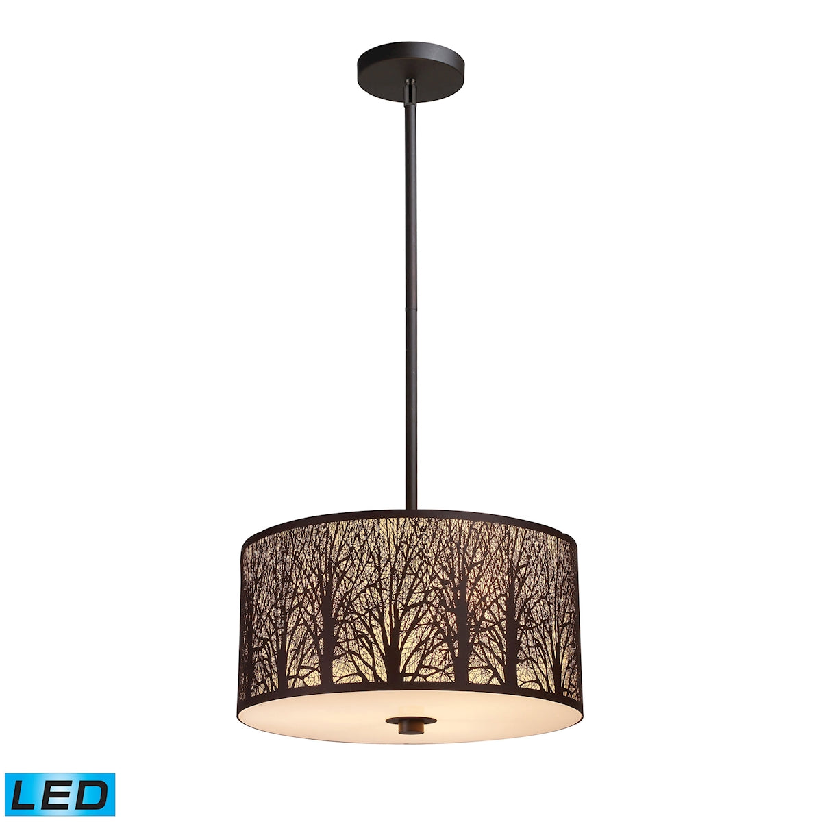Woodland Sunrise 16'' Wide 3-Light Pendant - Aged Bronze - Includes LED Bulbs