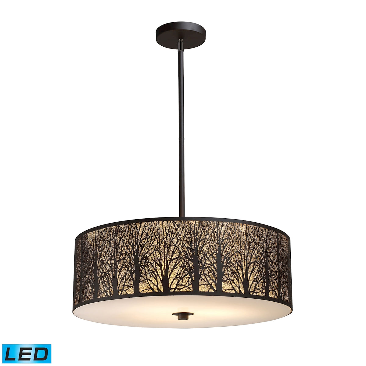 Woodland Sunrise 24'' Wide 5-Light Chandelier - Aged Bronze - Includes LED Bulb