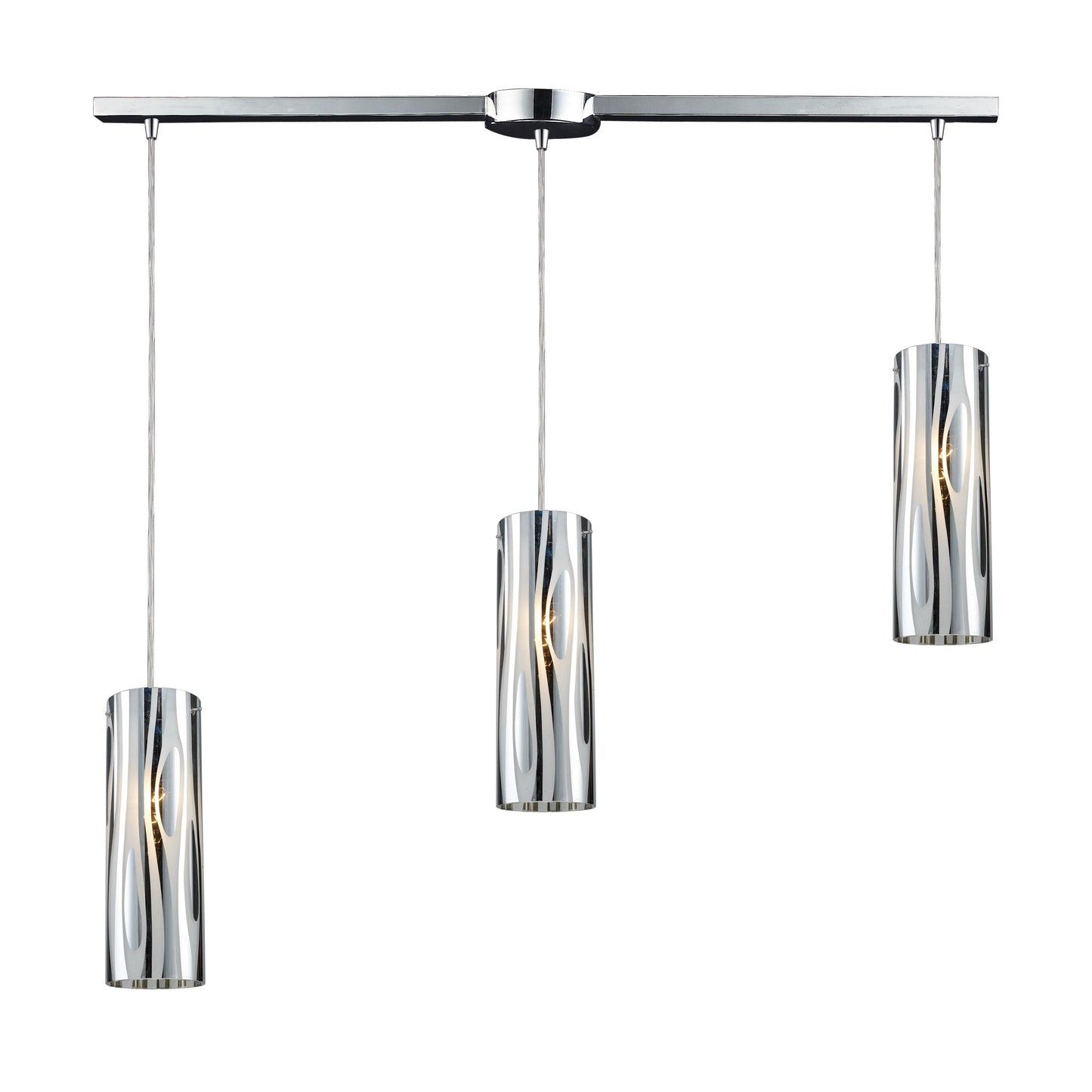 Chromia 36'' Wide 3-Light Slim Linear Pendant - Polished Chrome