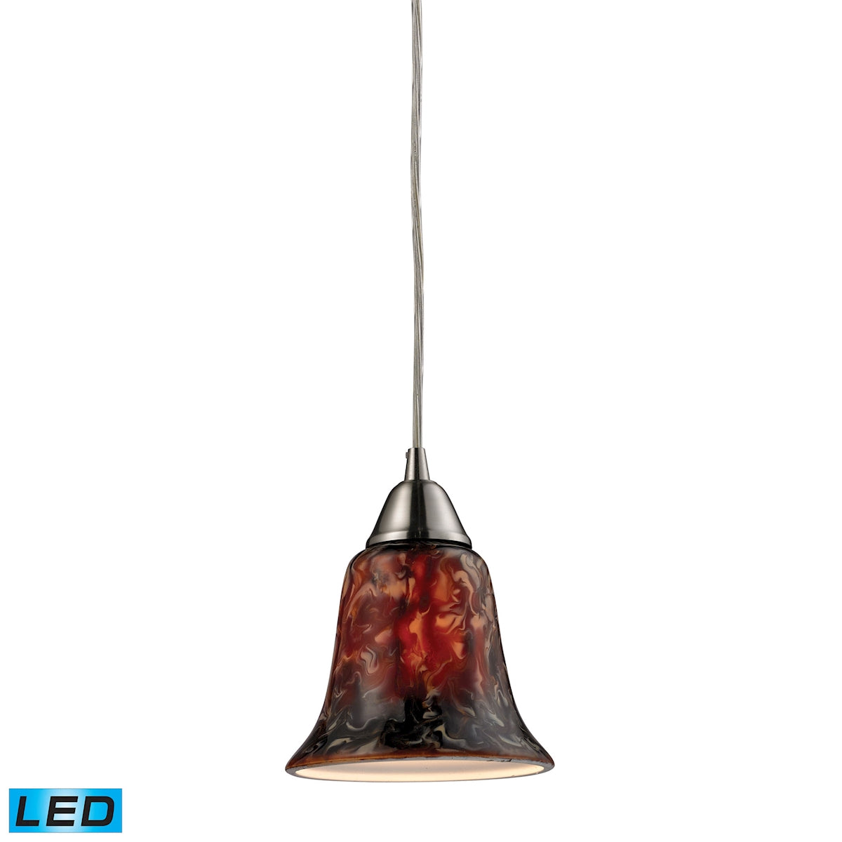 Confections 6'' Wide 1-Light Pendant - Satin Nickel - Includes LED Bulb