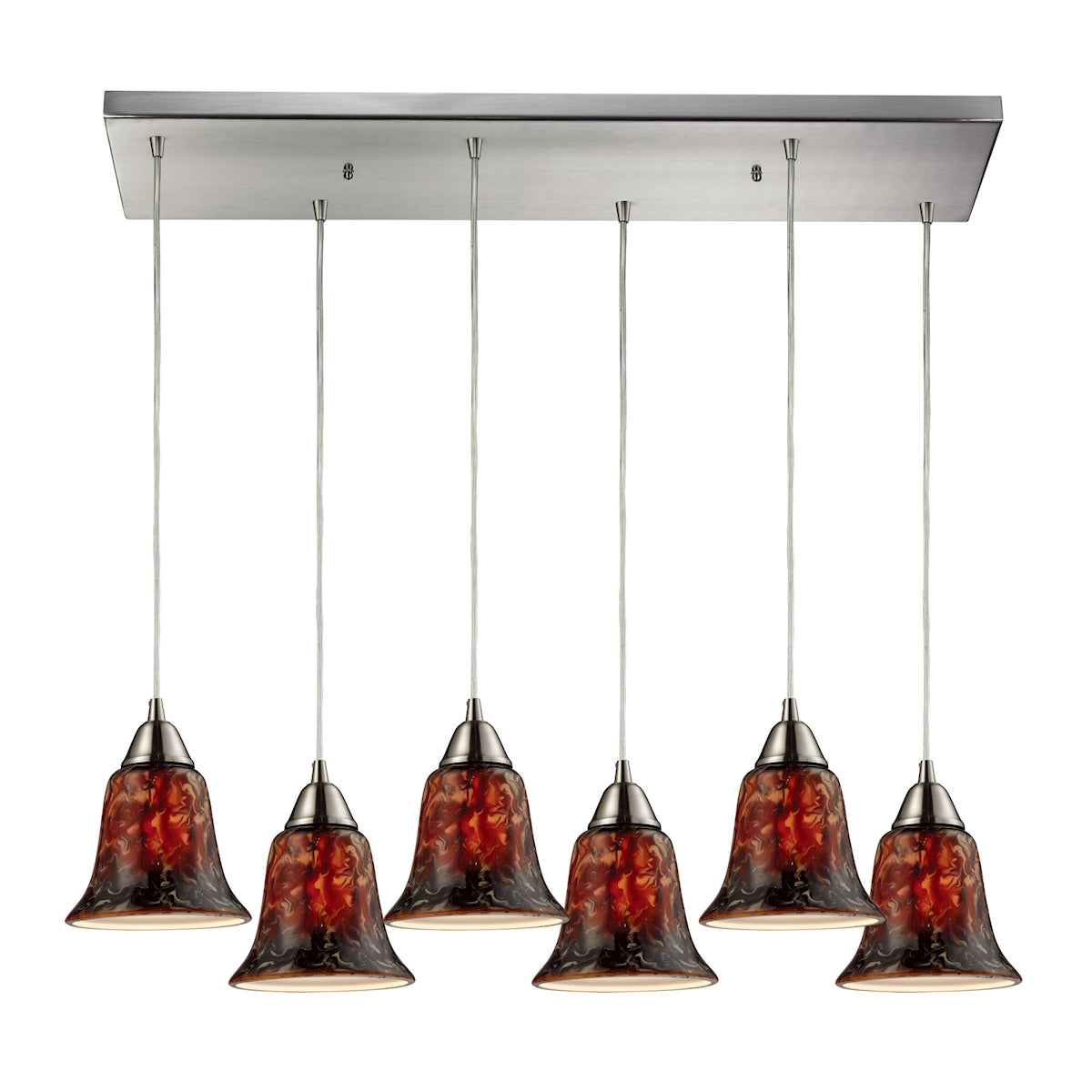 Confections 9'' Wide 6-Light Pendant - Satin Nickel
