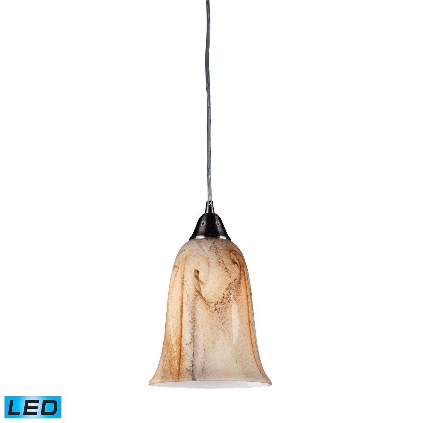 Granite 7'' Wide 1-Light Pendant - Satin Nickel - Includes LED Bulb