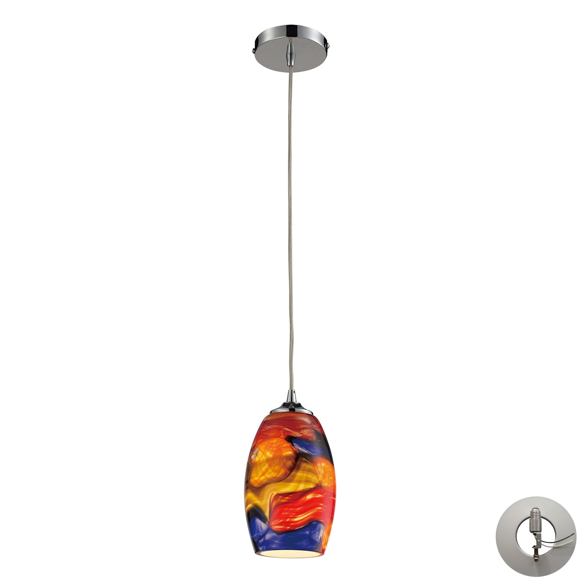 Surrealist 5'' Wide 1-Light Pendant - Polished Chrome - Includes Adapter Kit