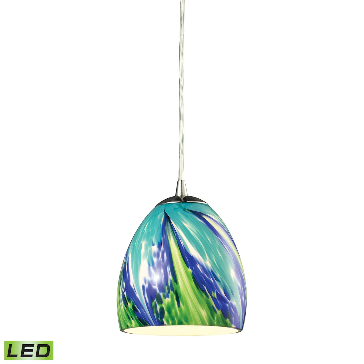 Colorwave 6'' Wide 1-Light Pendant - Satin Nickel - Includes LED Bulb