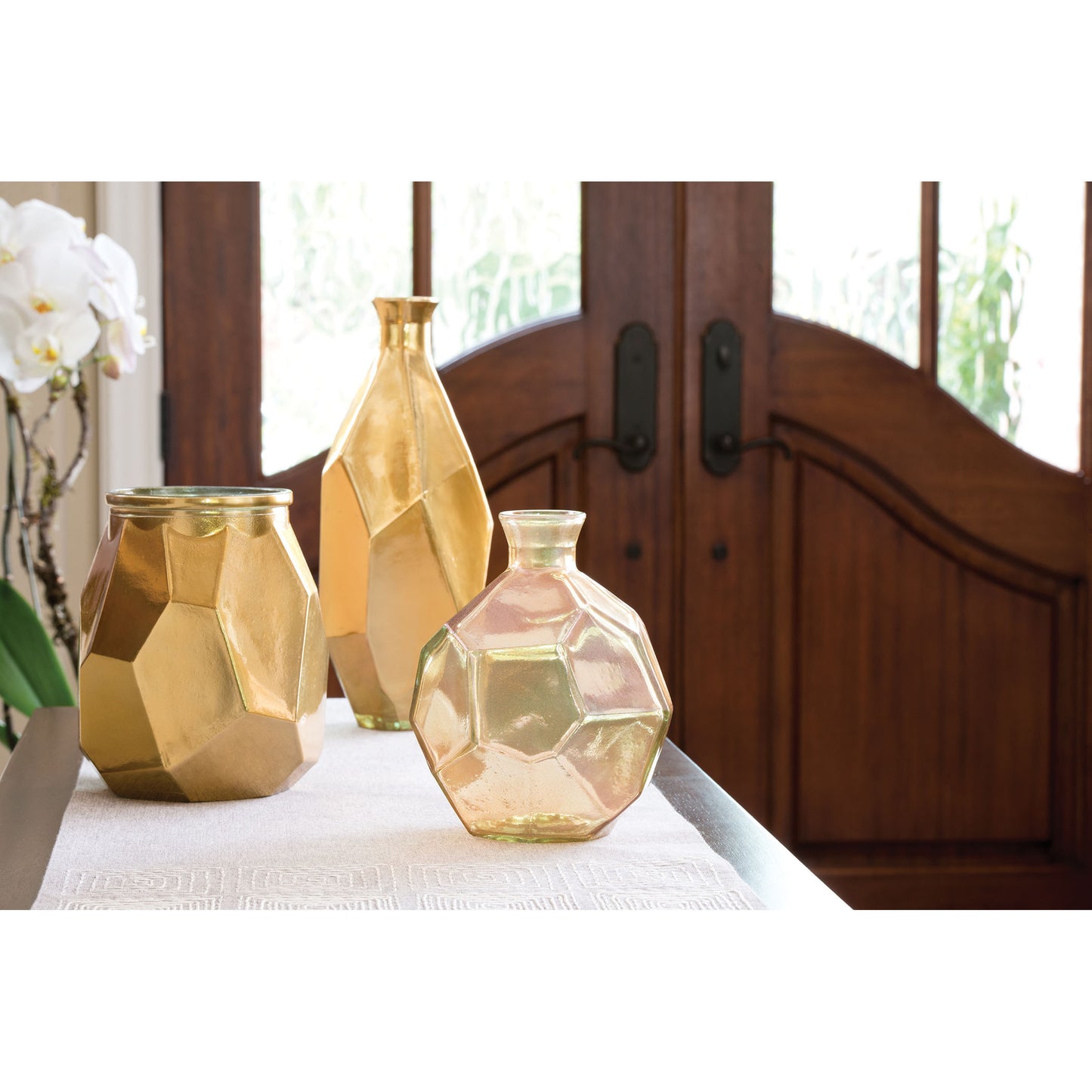 Origami Tall Bottle Metallic Gold