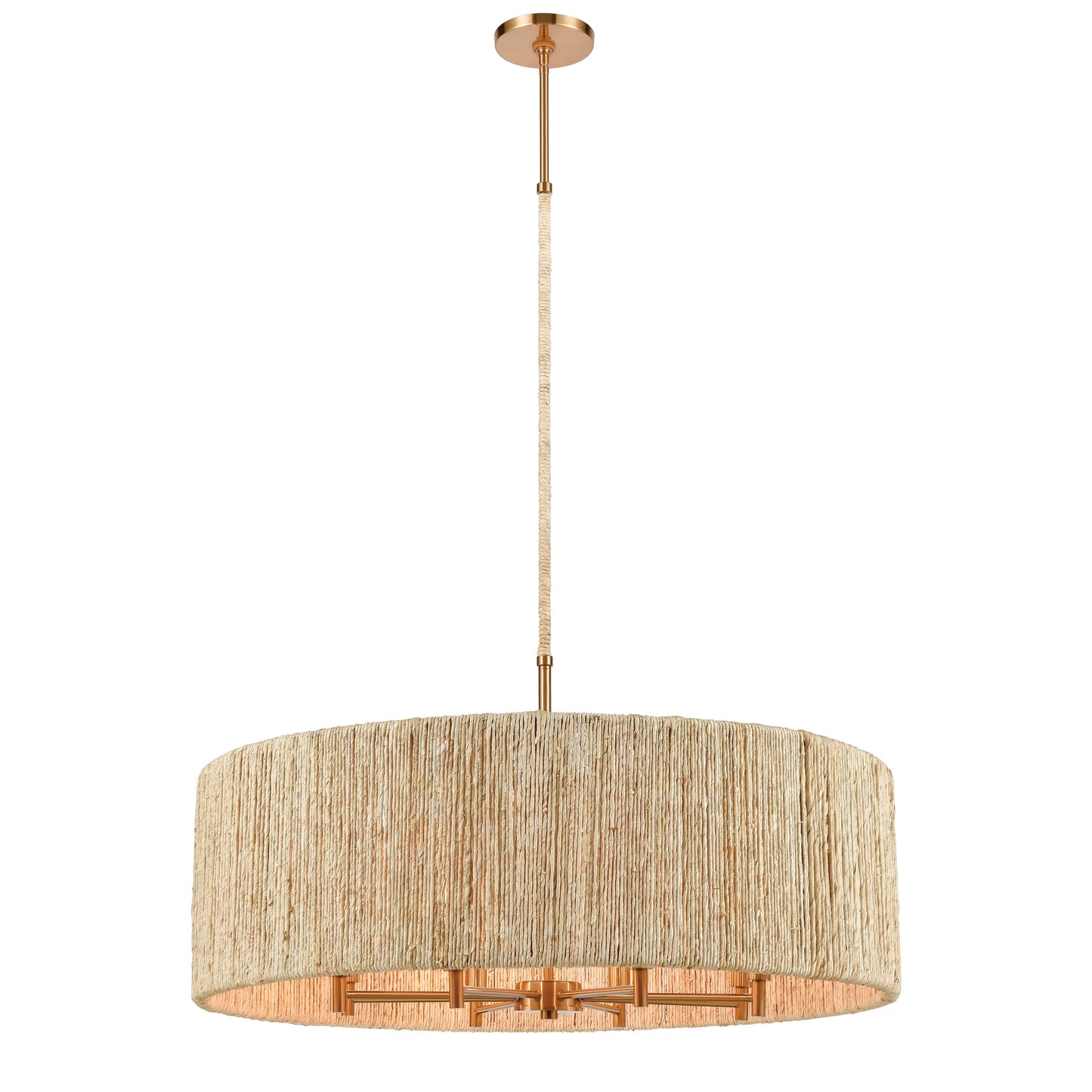Abaca 33'' Wide 8-Light Chandelier - Satin Brass