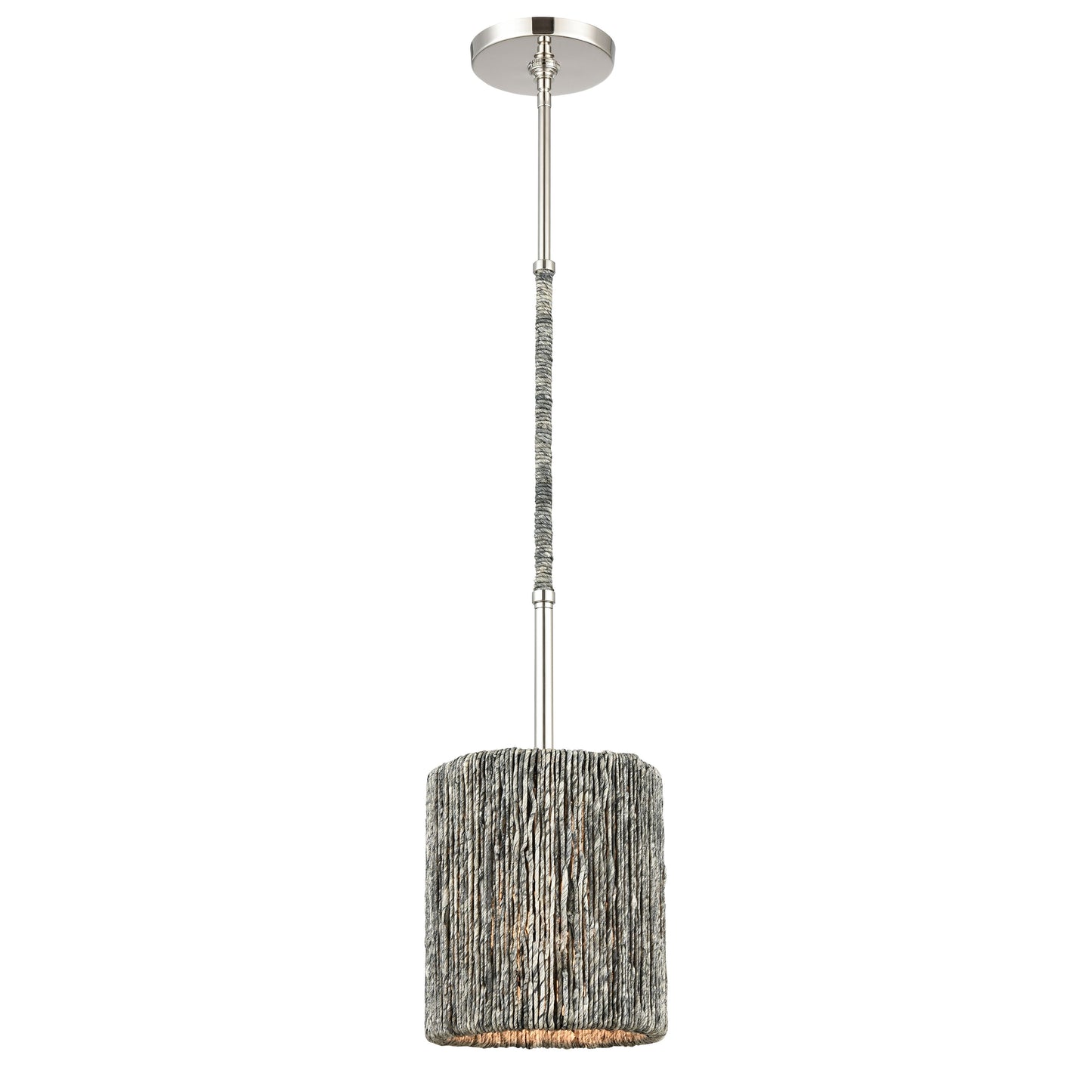 Abaca 8'' Wide 1-Light Mini Pendant - Polished Nickel